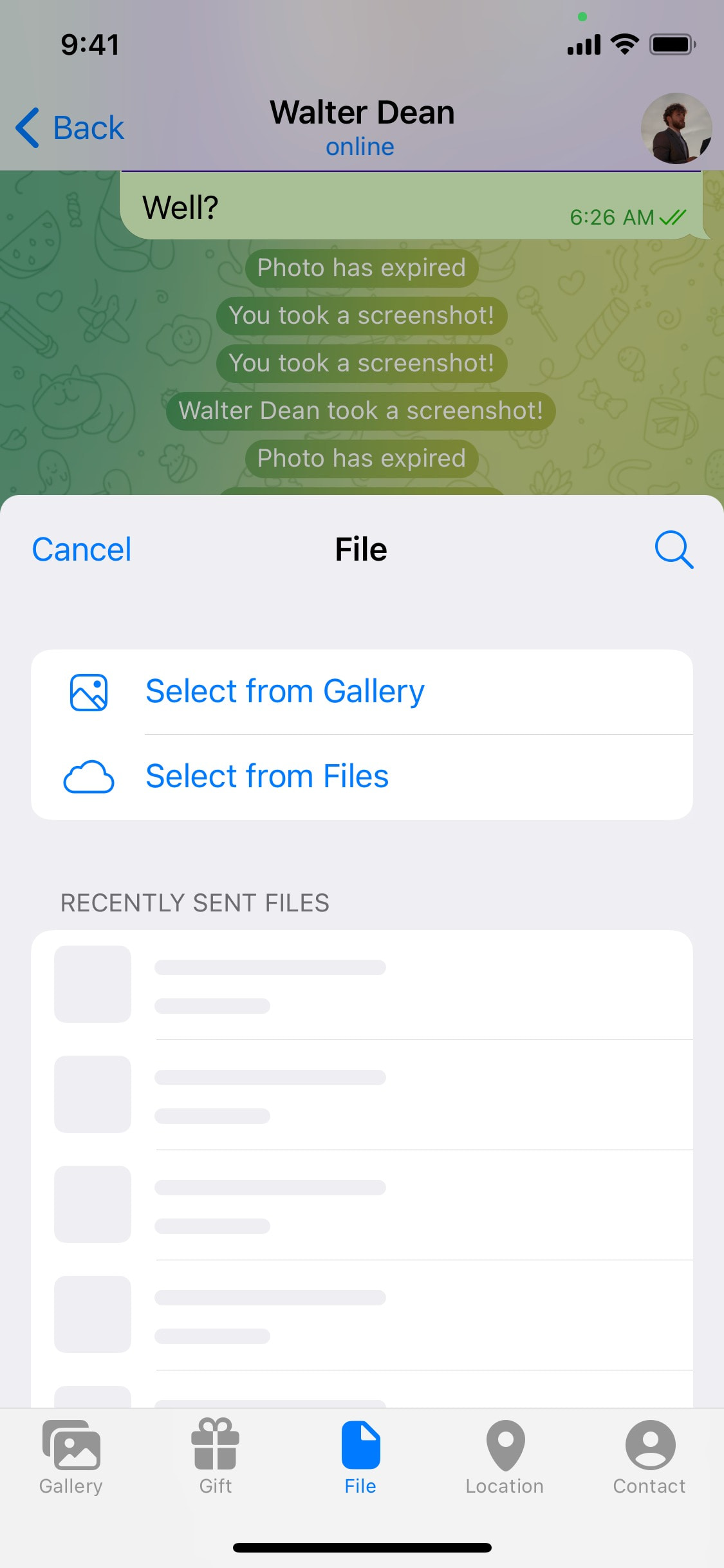 Telegram iOS screen 52