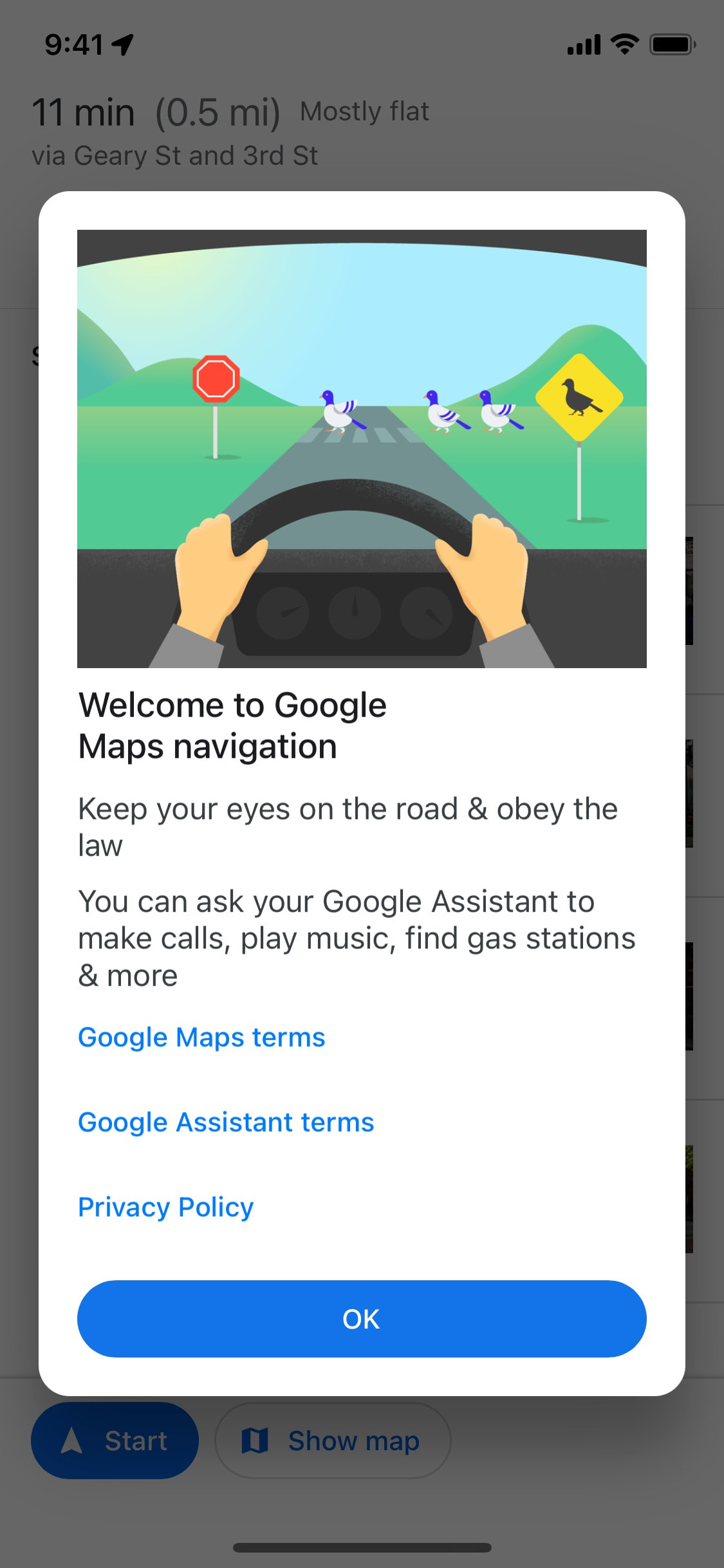 Google Maps iOS screen 718