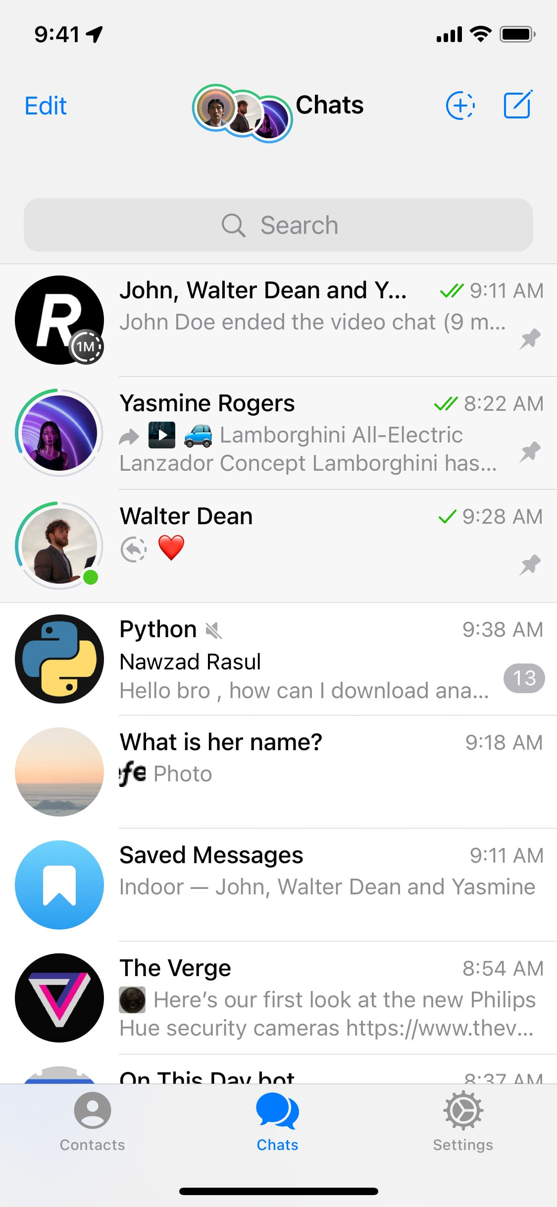 Telegram iOS screen 735