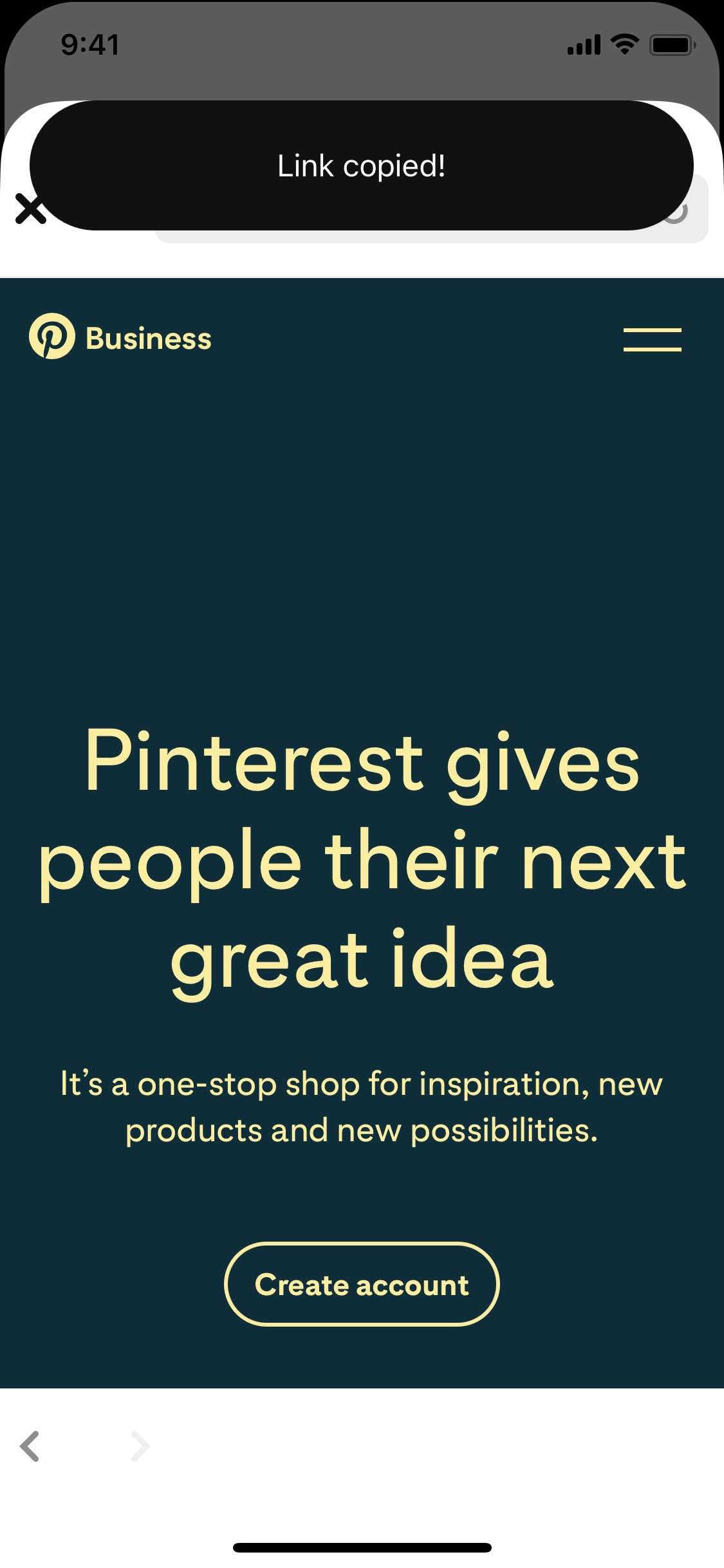 Pinterest iOS screen 149