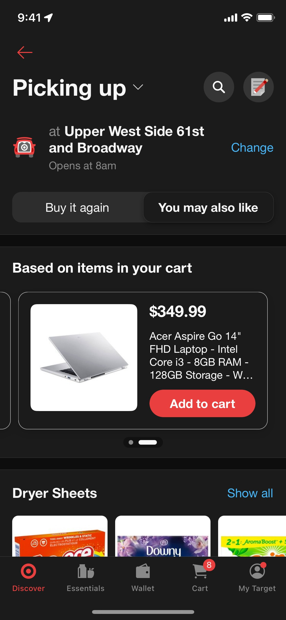 Target iOS screen 118