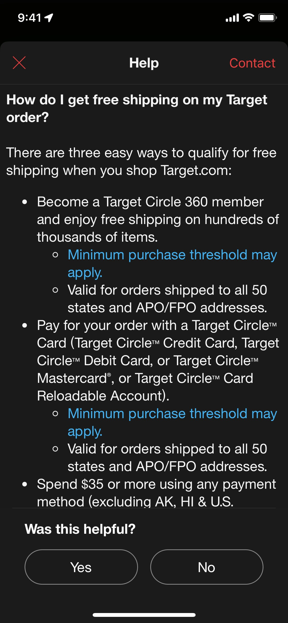 Target iOS screen 145