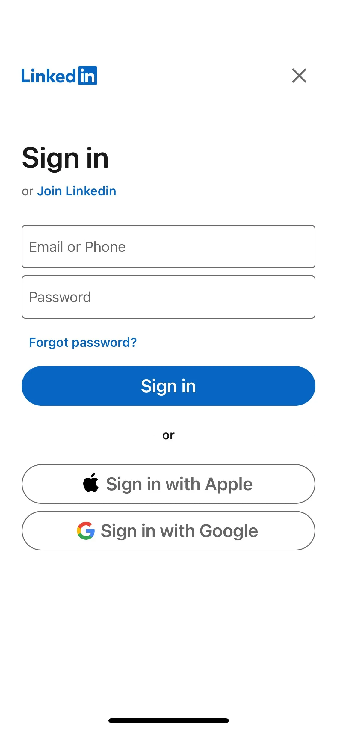 LinkedIn iOS screen 3