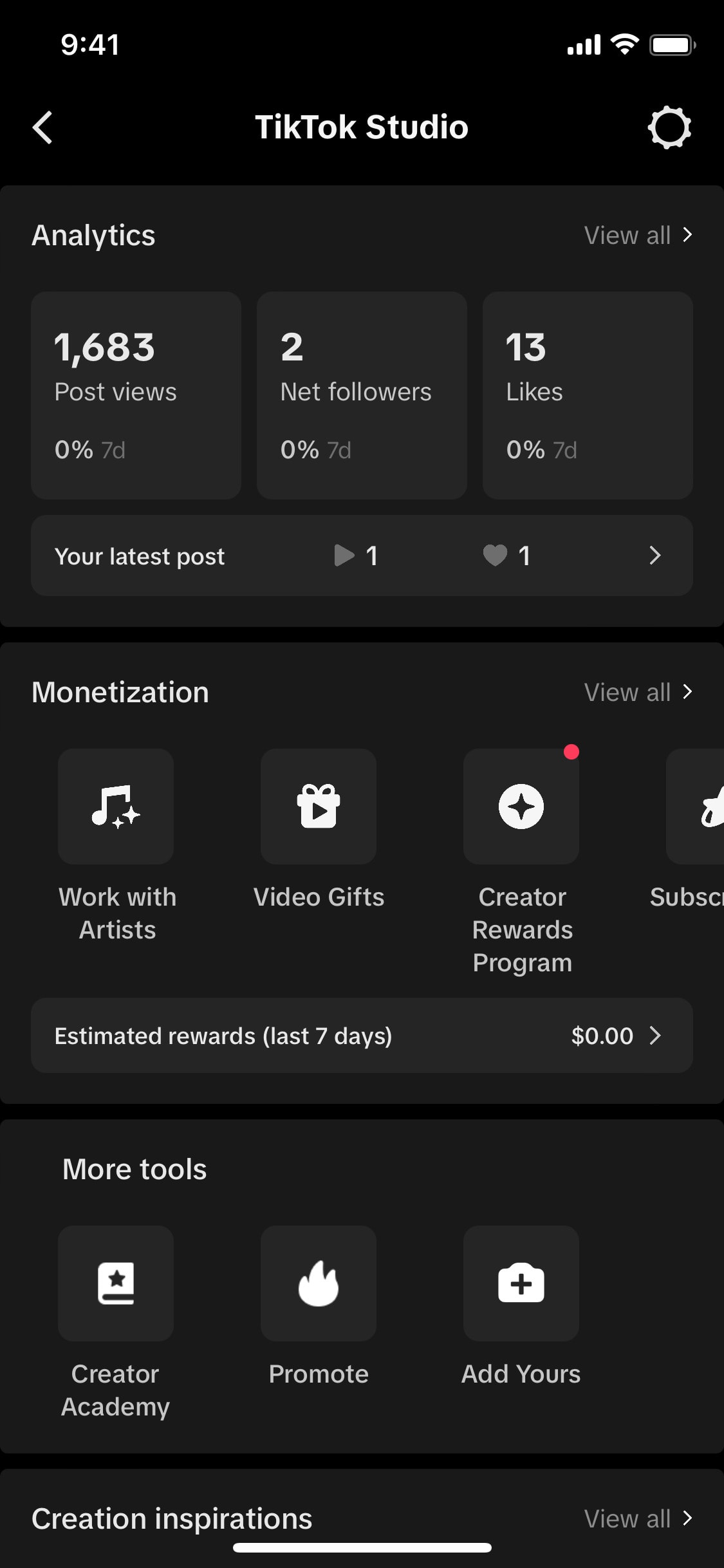 TikTok iOS screen 707
