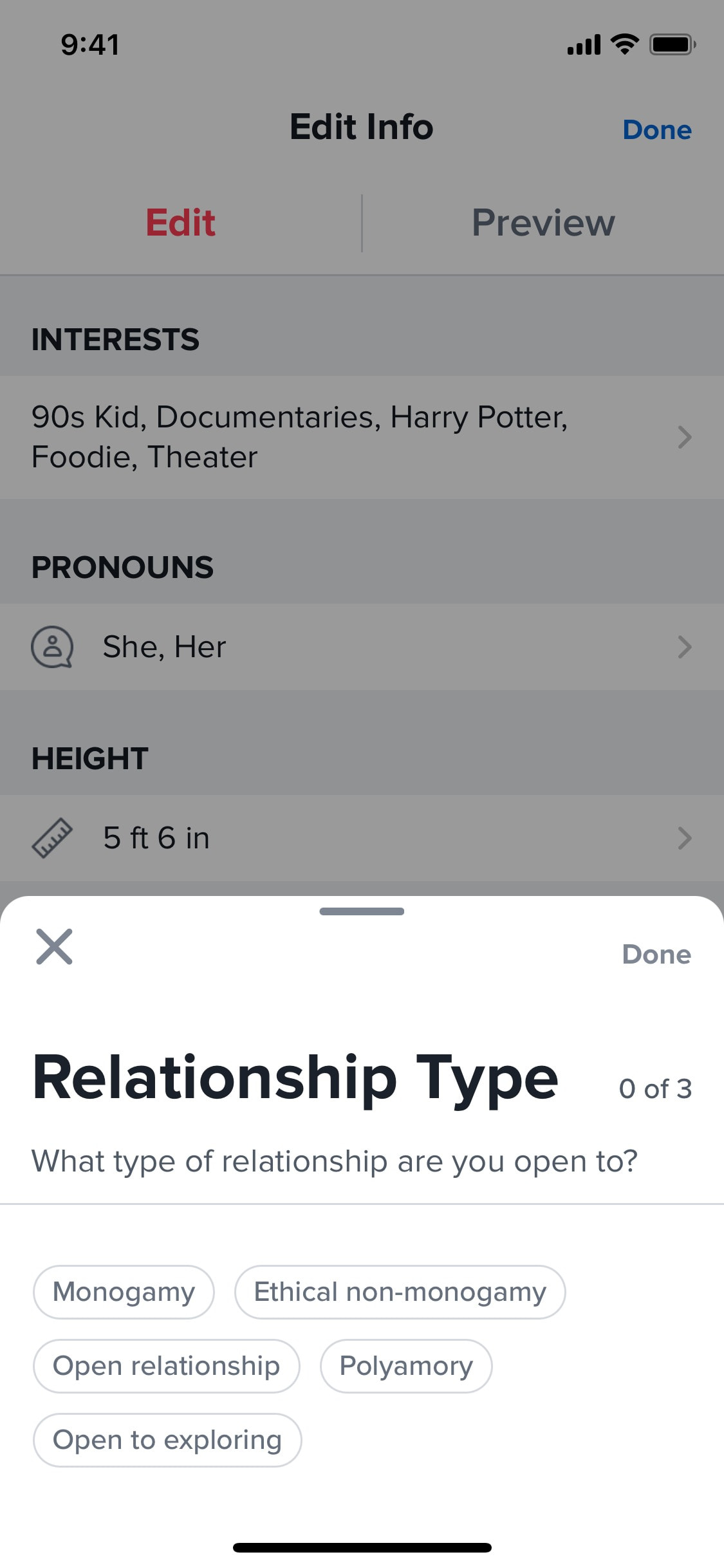 Tinder iOS screen 453