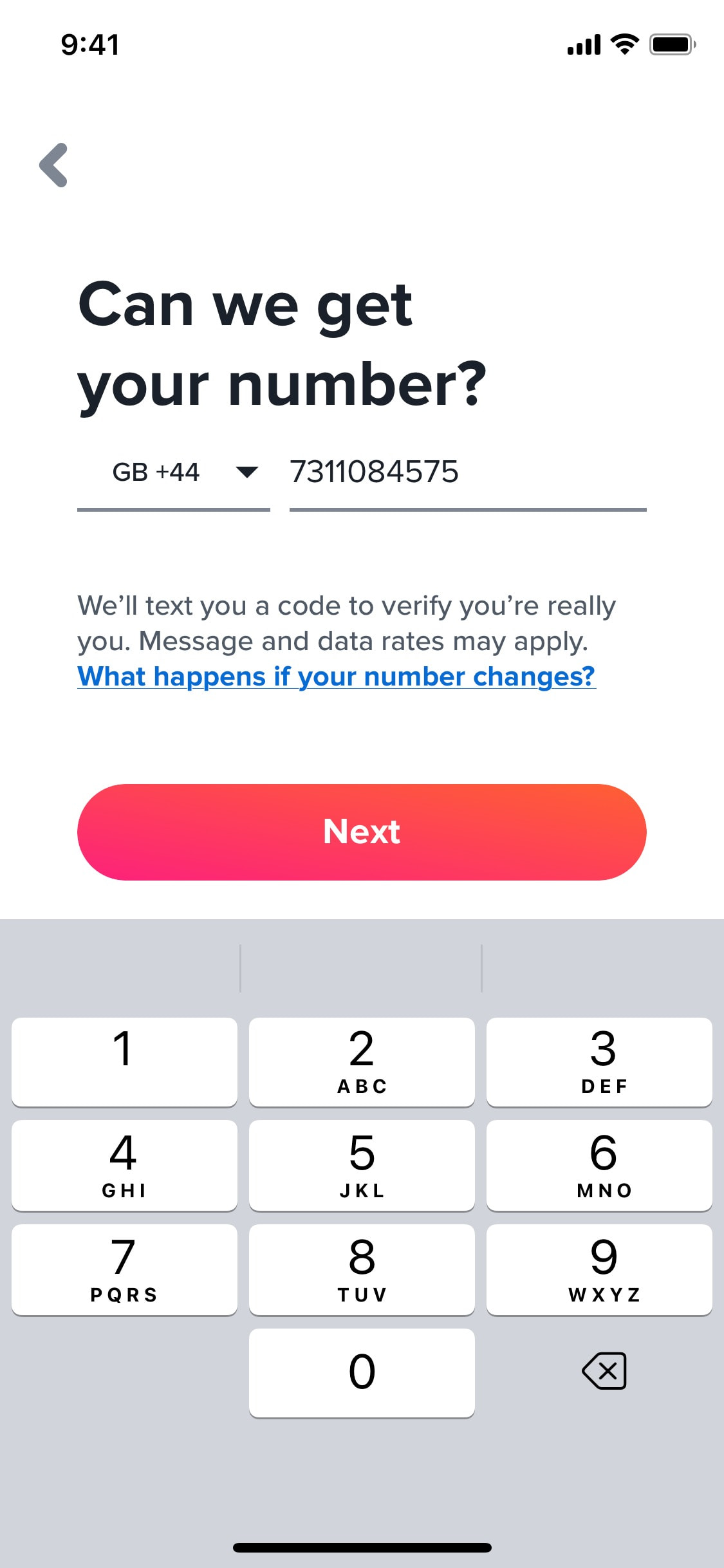 Tinder iOS screen 371