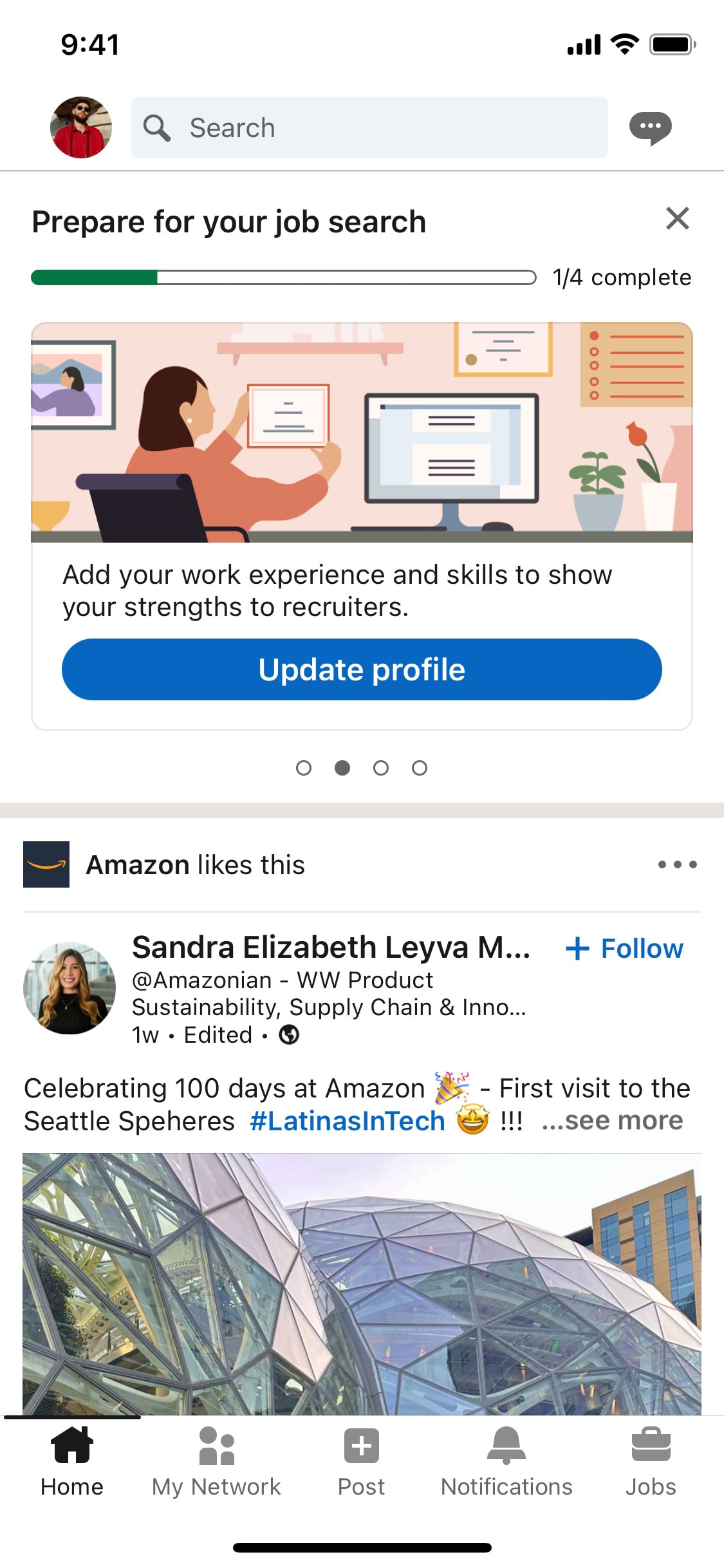 LinkedIn iOS screen 444