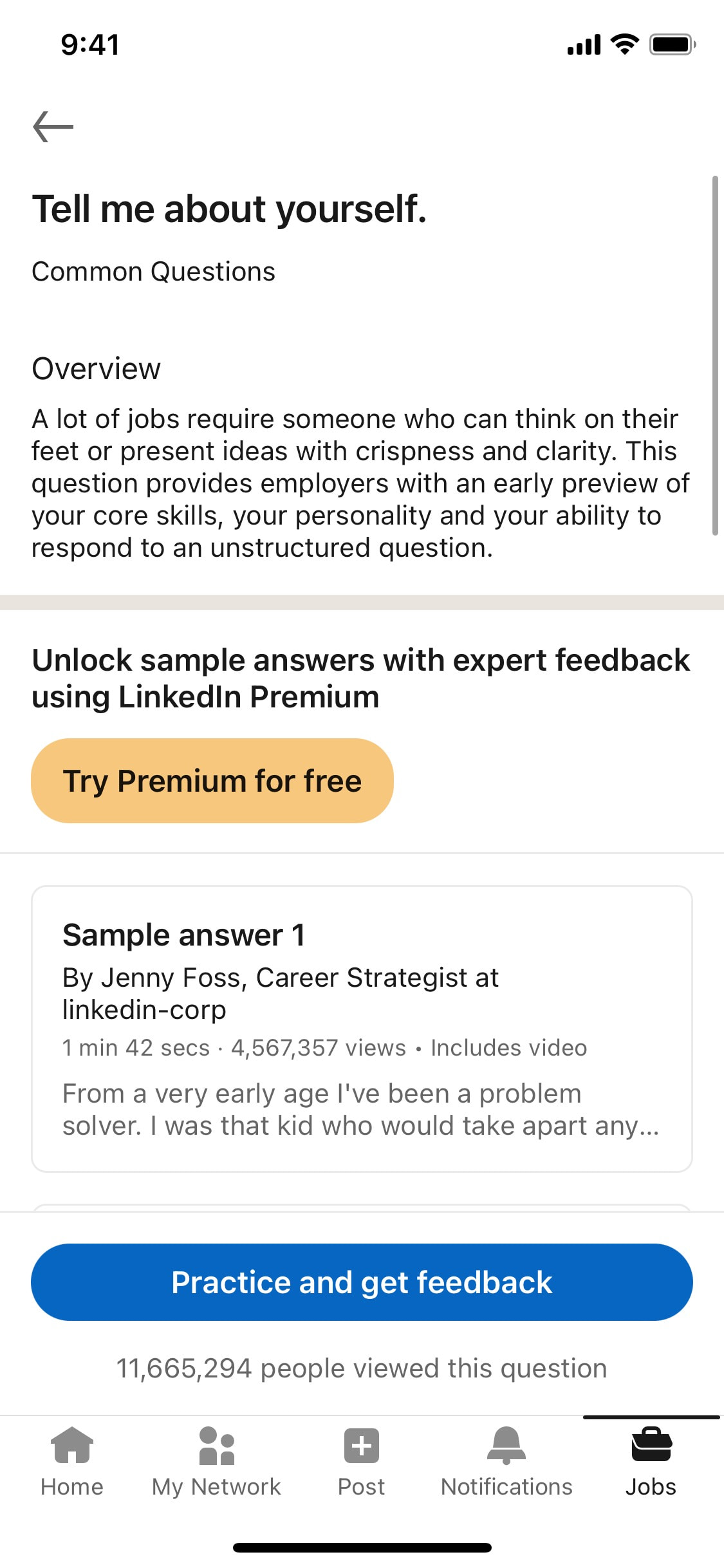 LinkedIn iOS screen 336