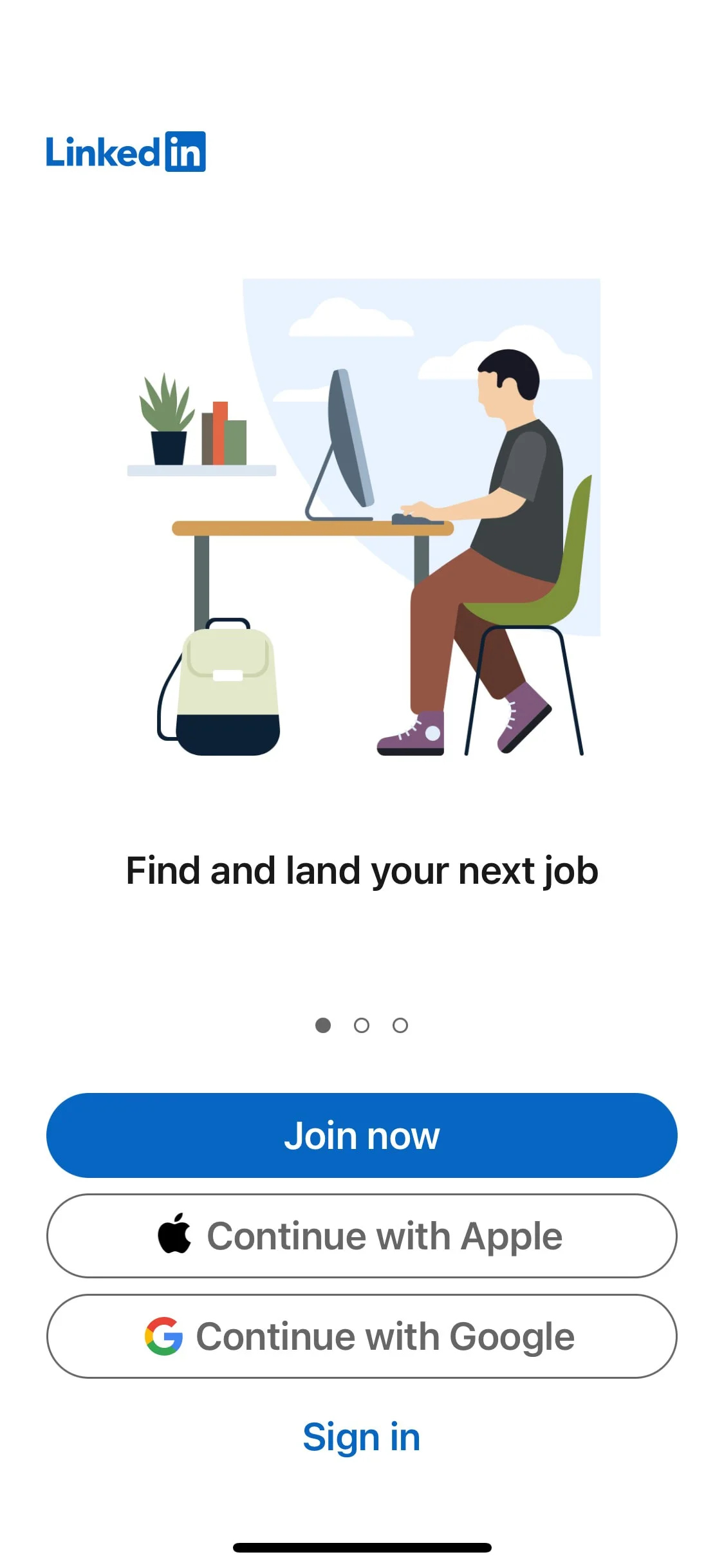 LinkedIn screen 1