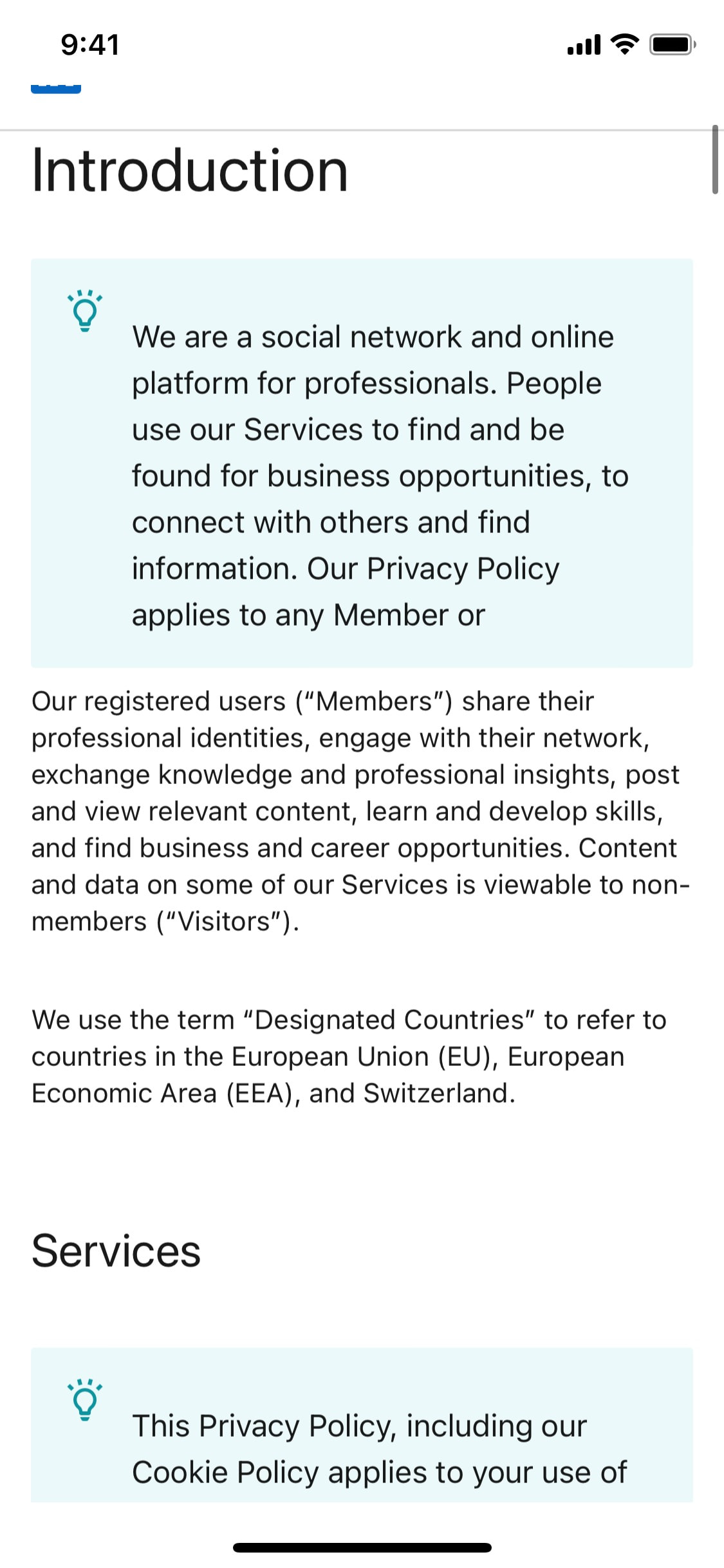 LinkedIn iOS screen 217