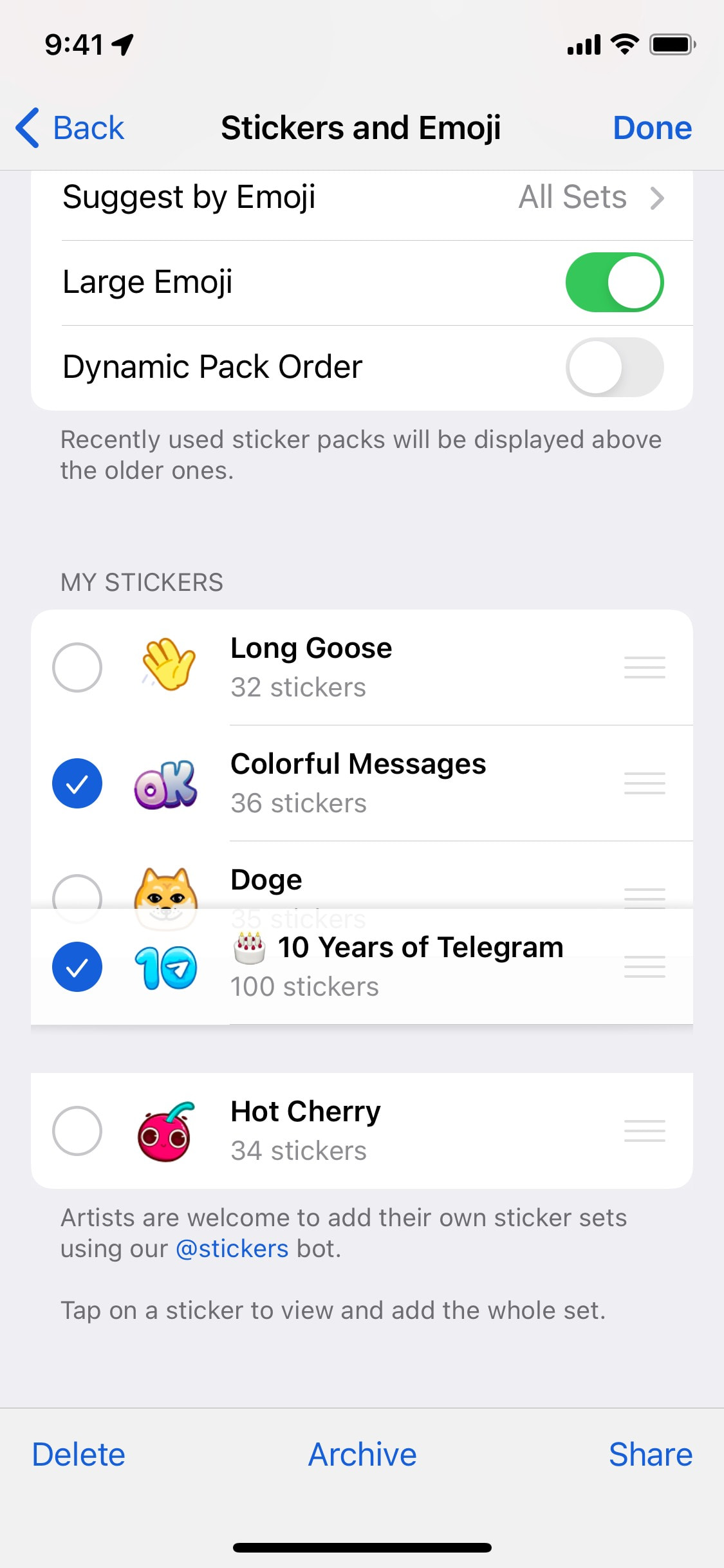 Telegram iOS screen 83