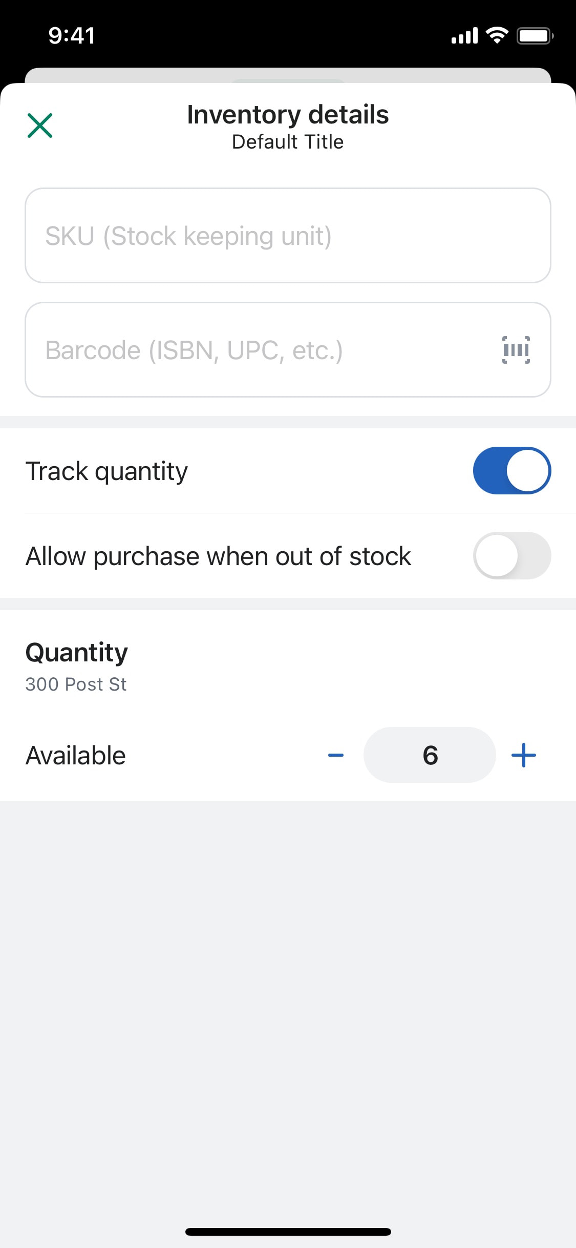 Shopify iOS screen 149