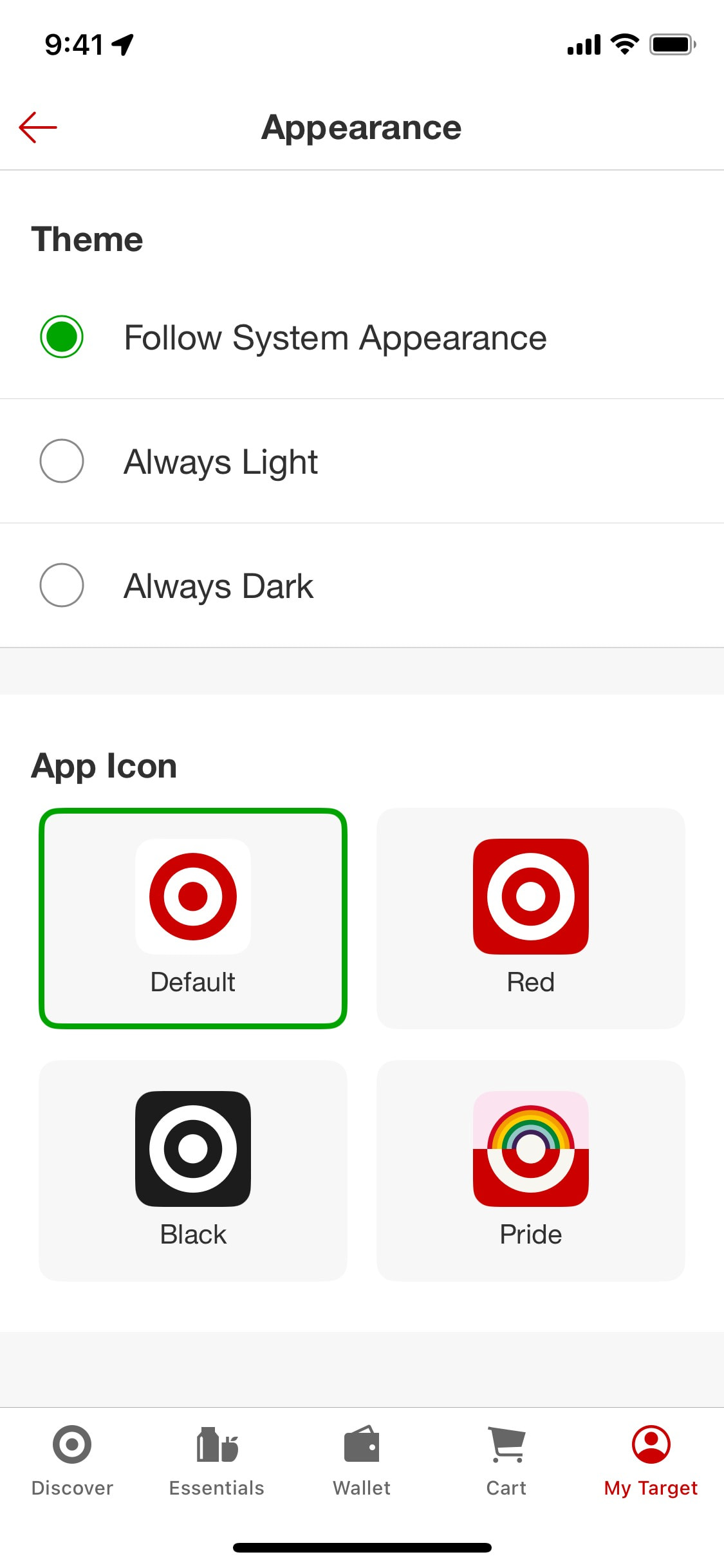 Target iOS screen 196