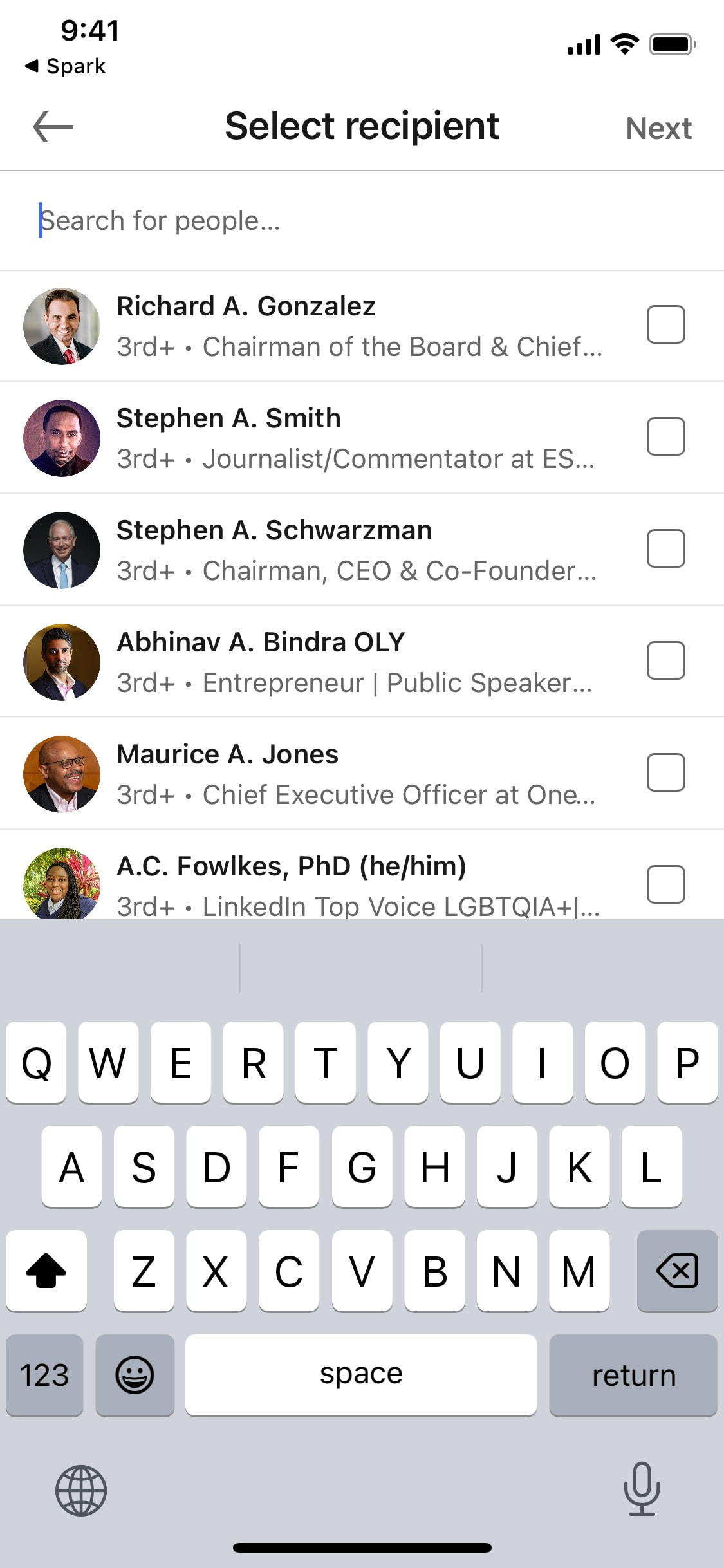 LinkedIn iOS screen 340