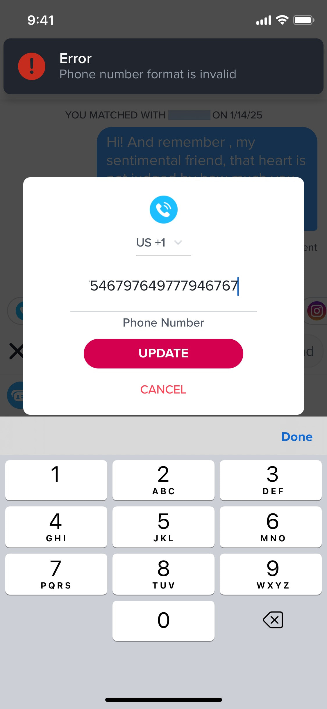 Tinder iOS screen 322