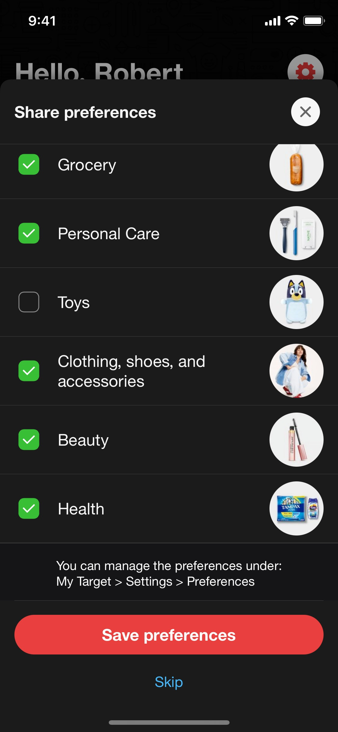 Target iOS screen 295
