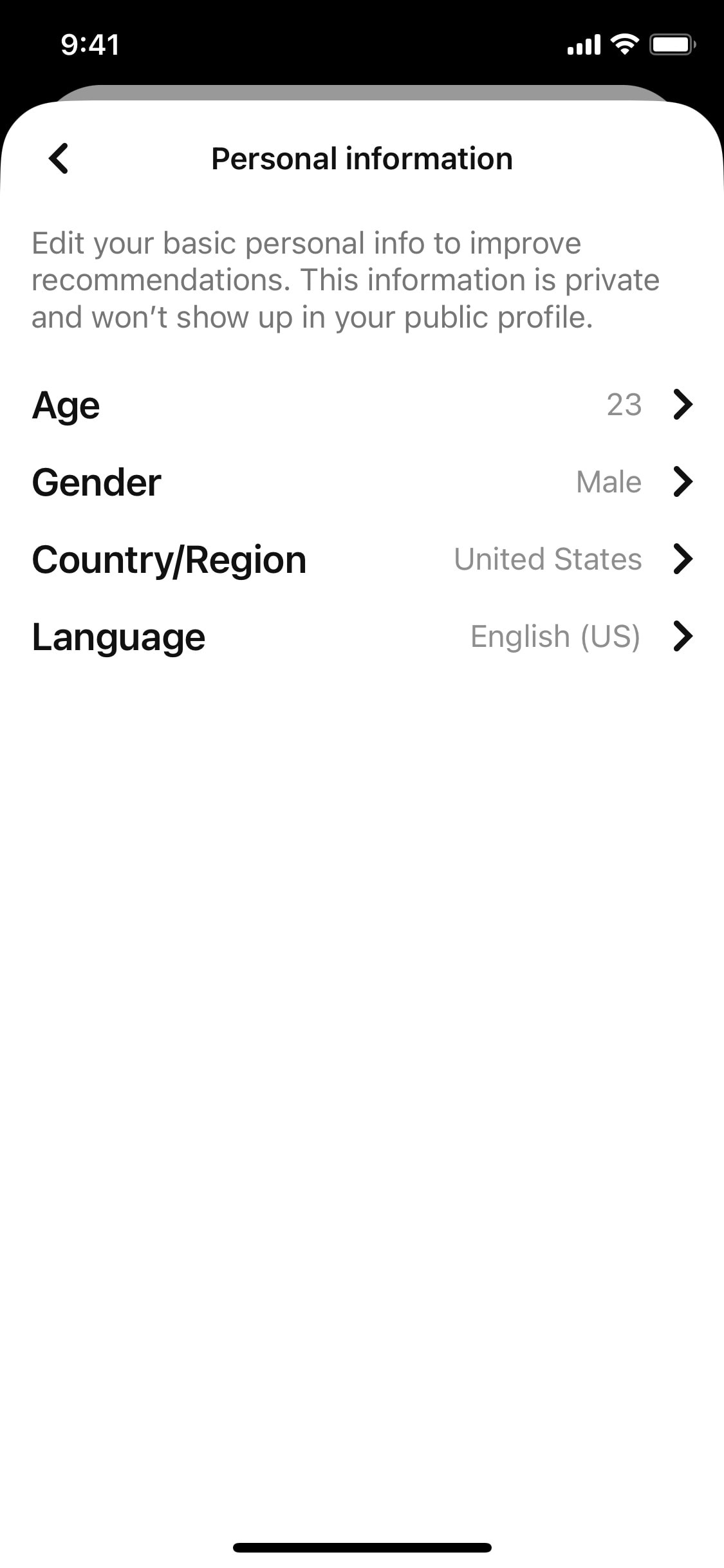 Pinterest iOS screen 161