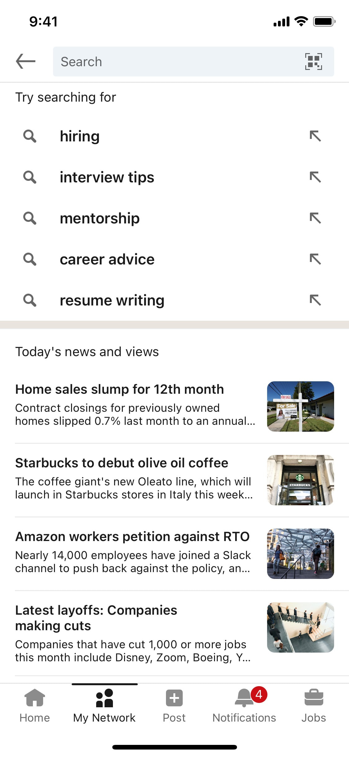 LinkedIn iOS screen 9
