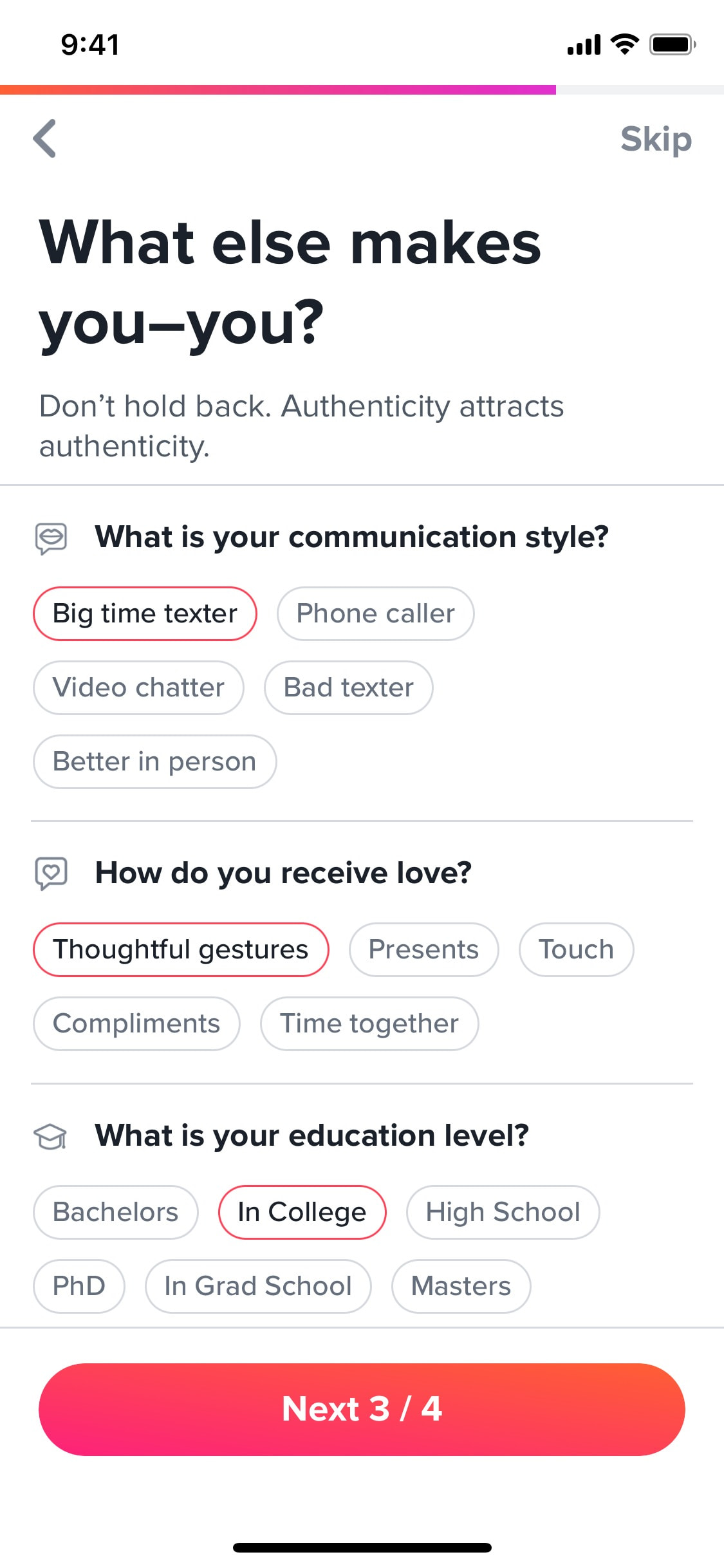Tinder iOS screen 467