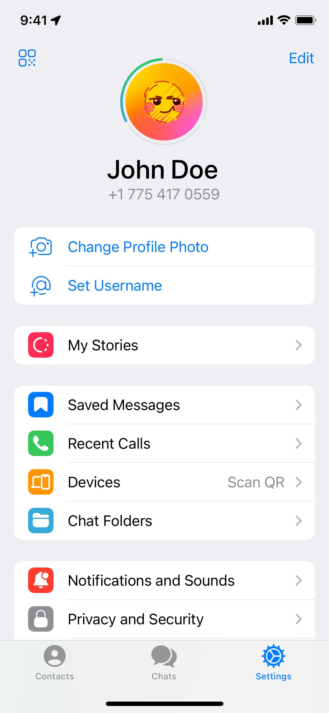 Telegram iOS screen 638