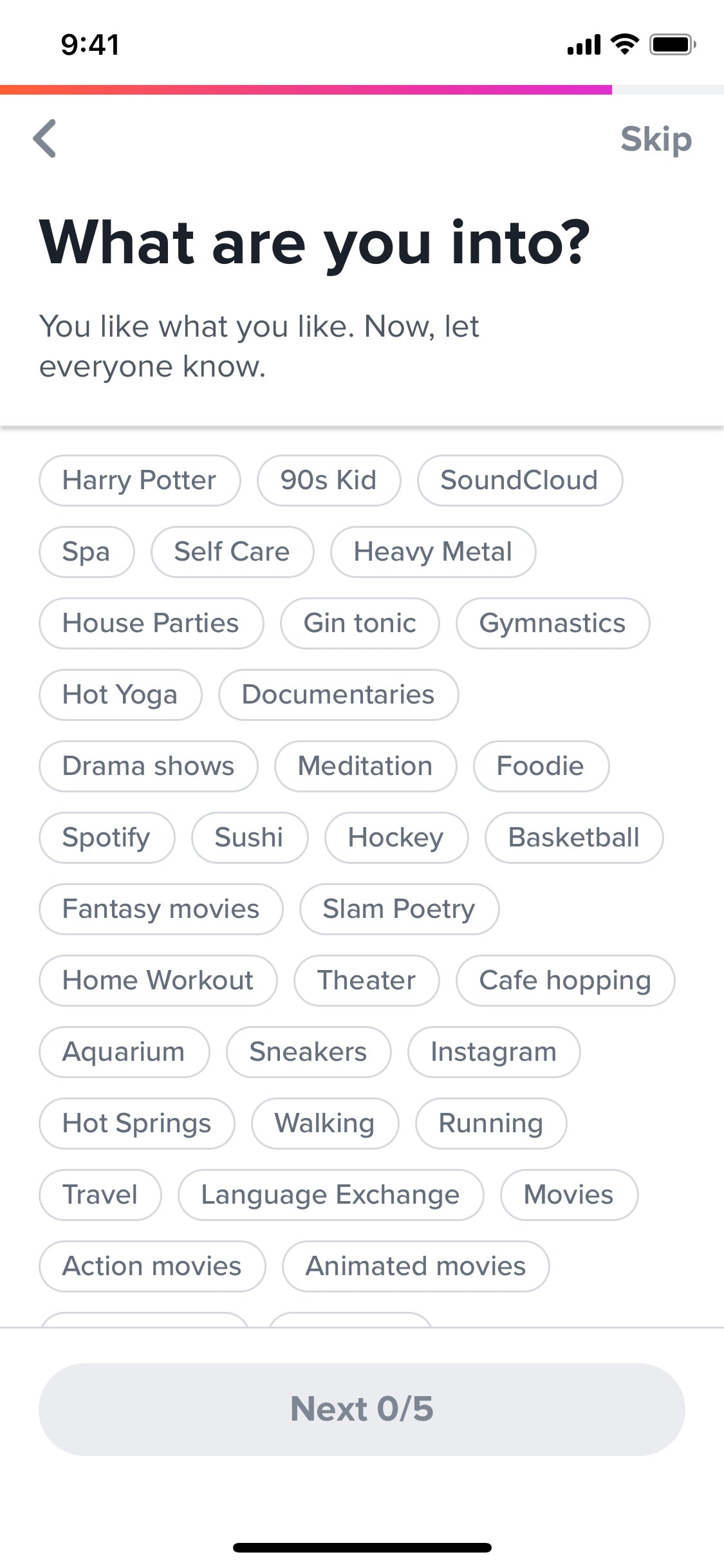 Tinder iOS screen 244