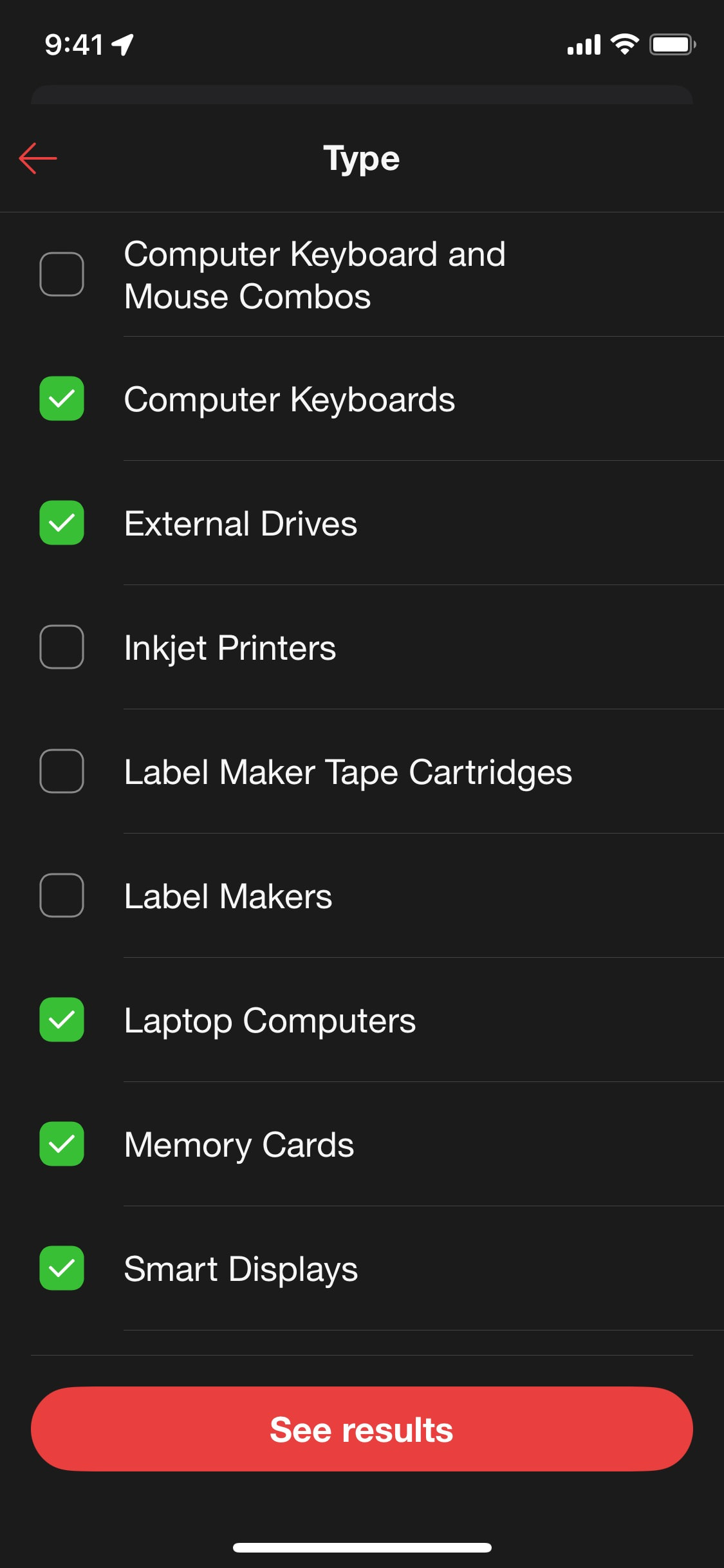 Target iOS screen 356