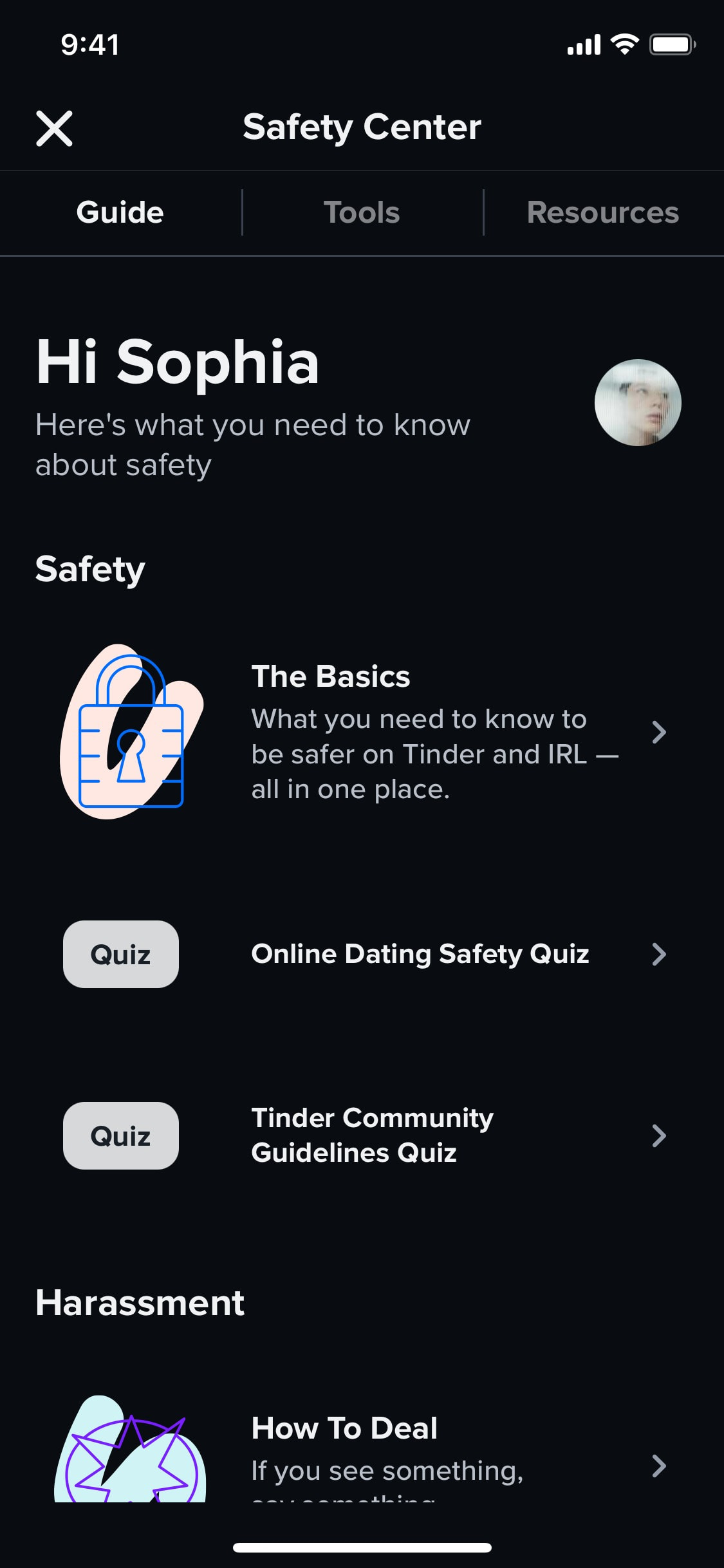 Tinder iOS screen 142