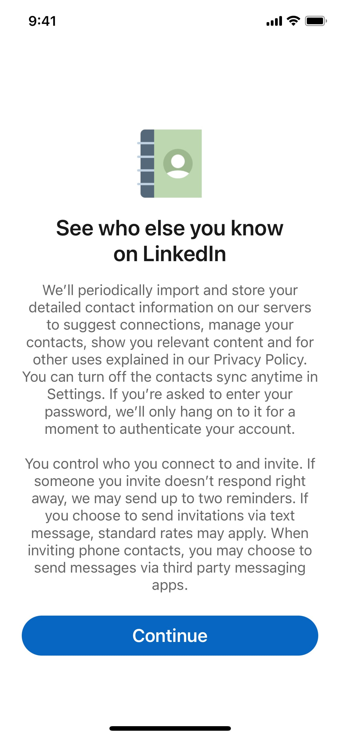 LinkedIn iOS screen 282