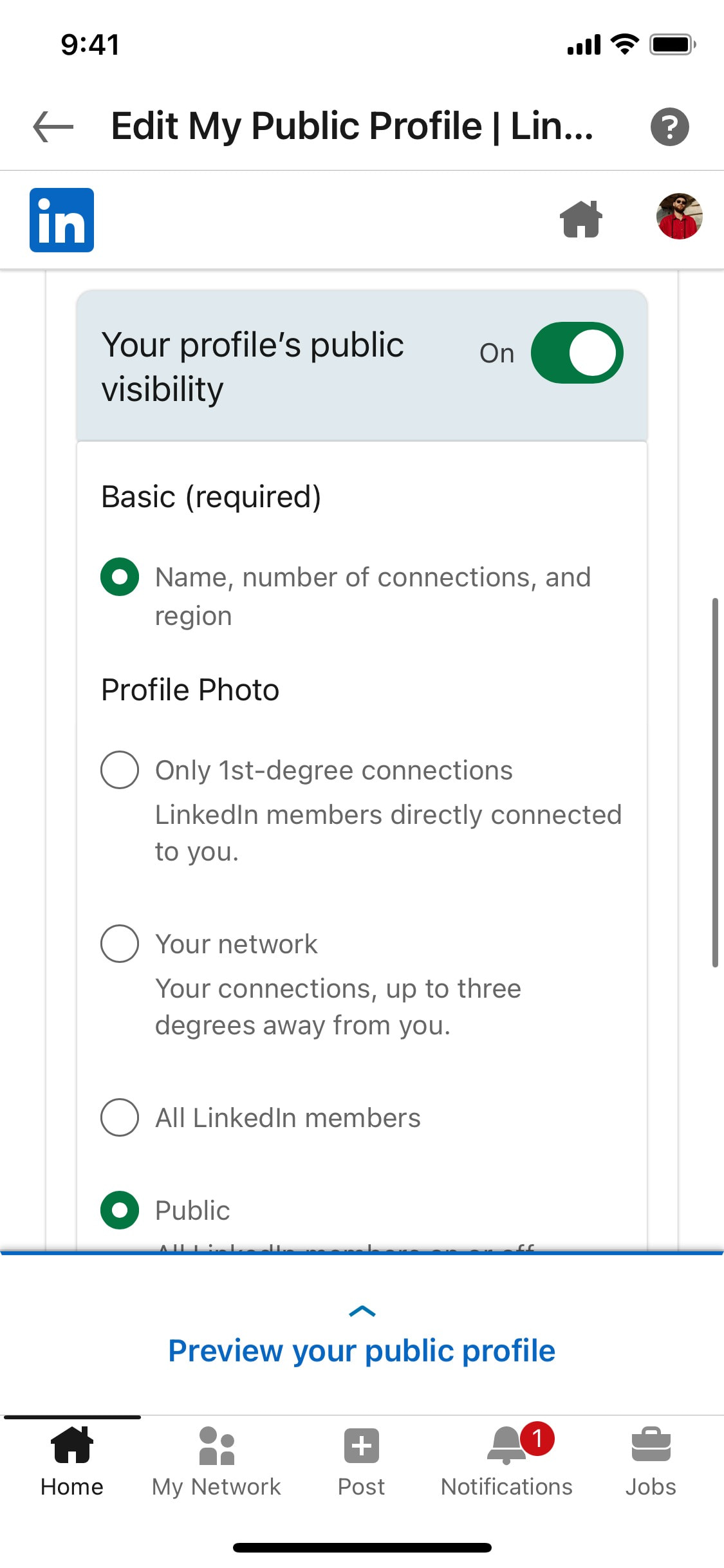 LinkedIn iOS screen 470