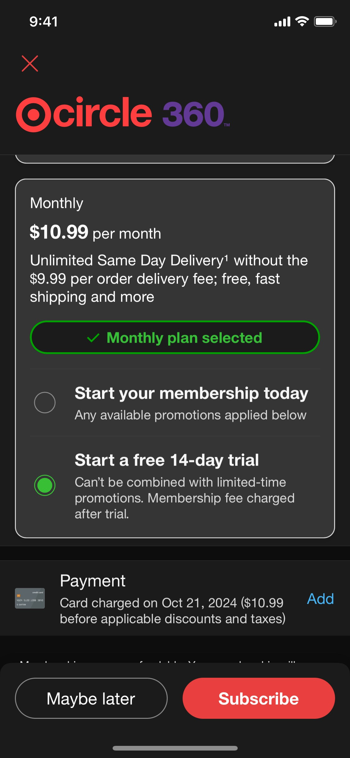 Target iOS screen 52