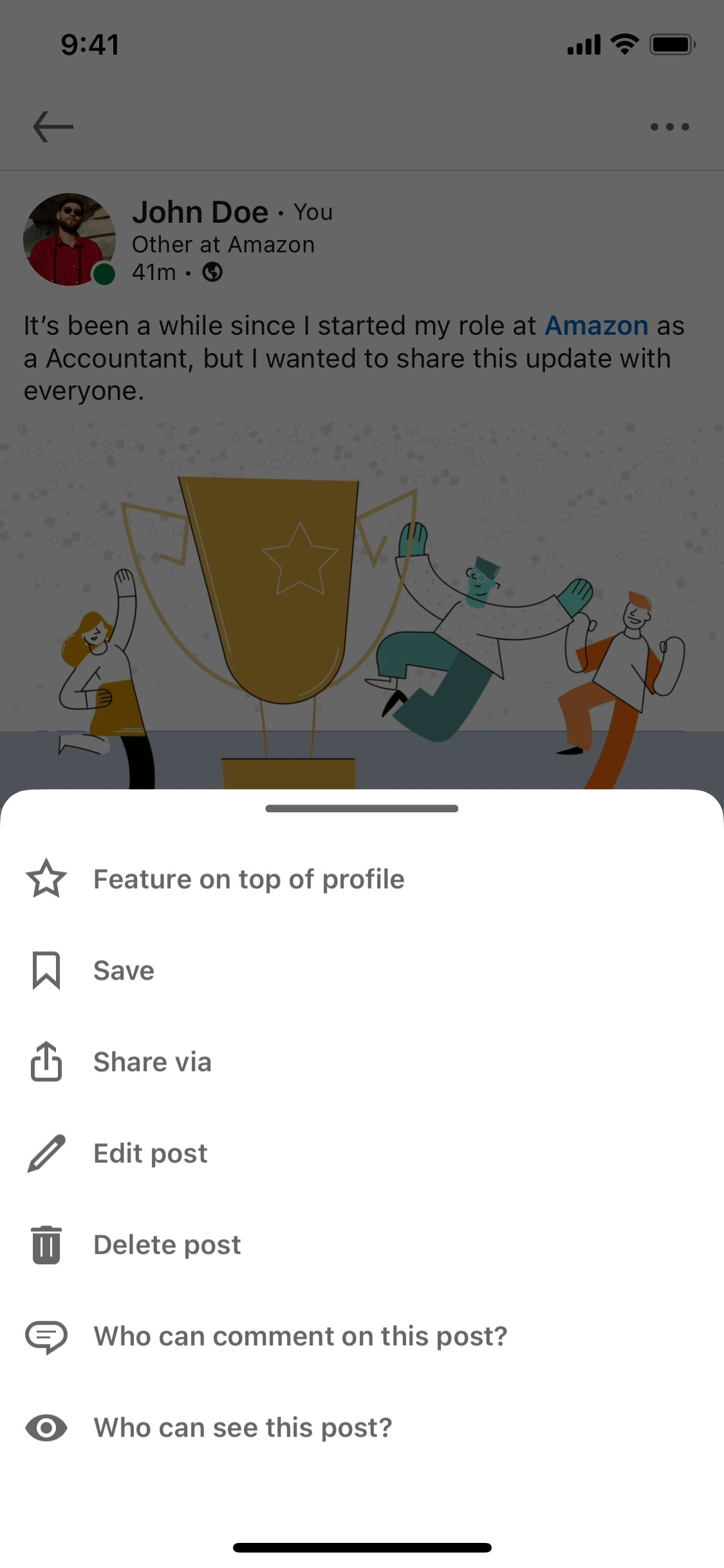 LinkedIn iOS screen 324