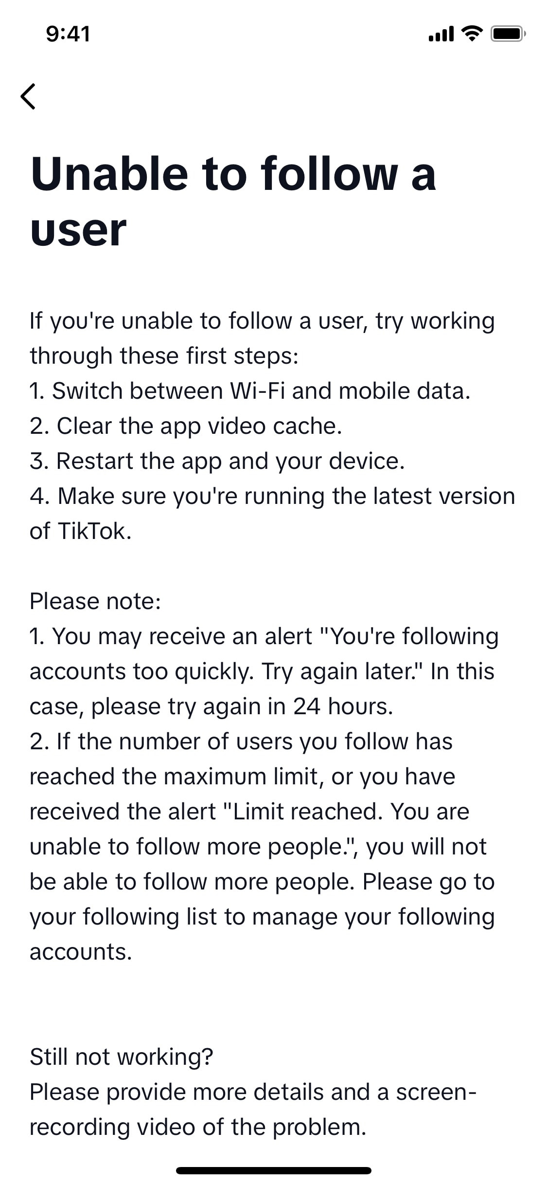 TikTok iOS screen 305