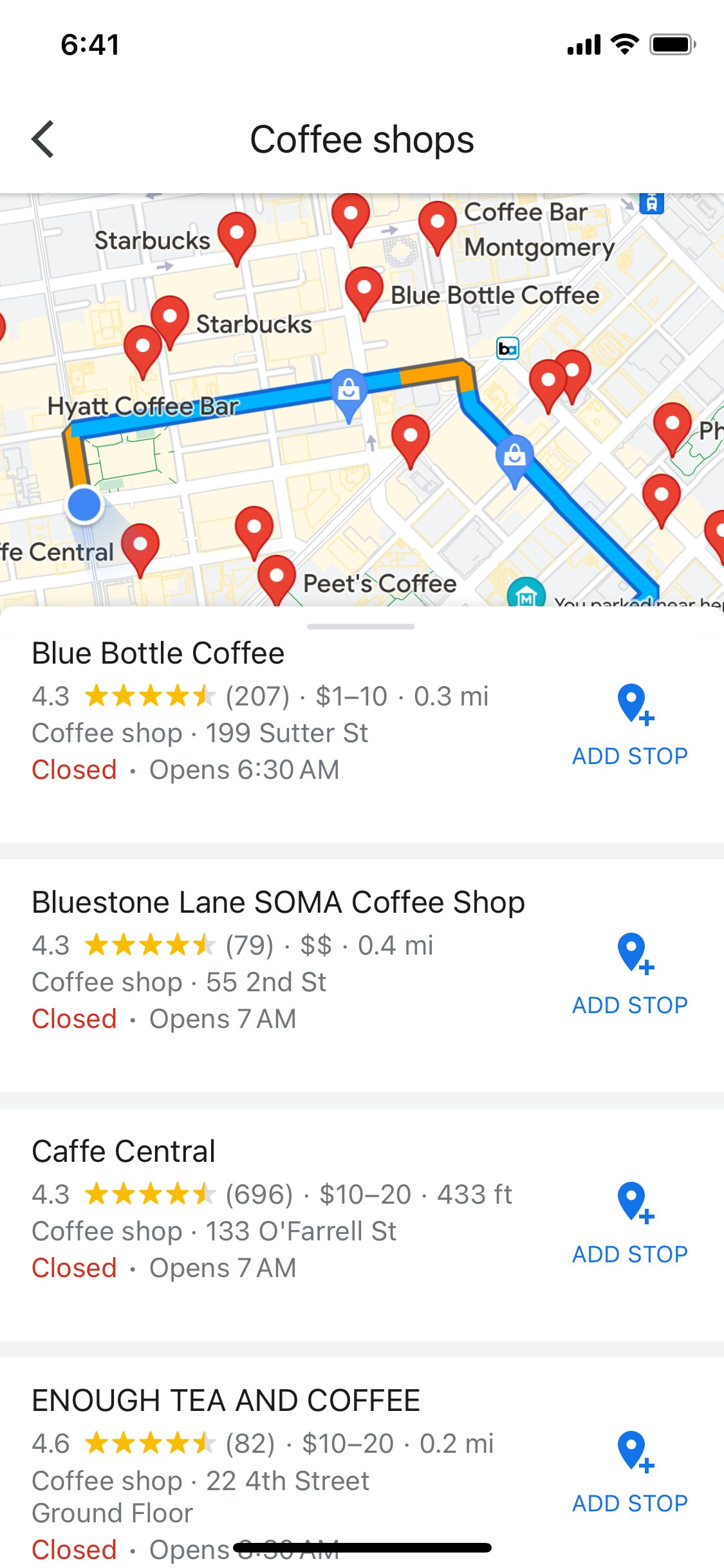 Google Maps iOS screen 445