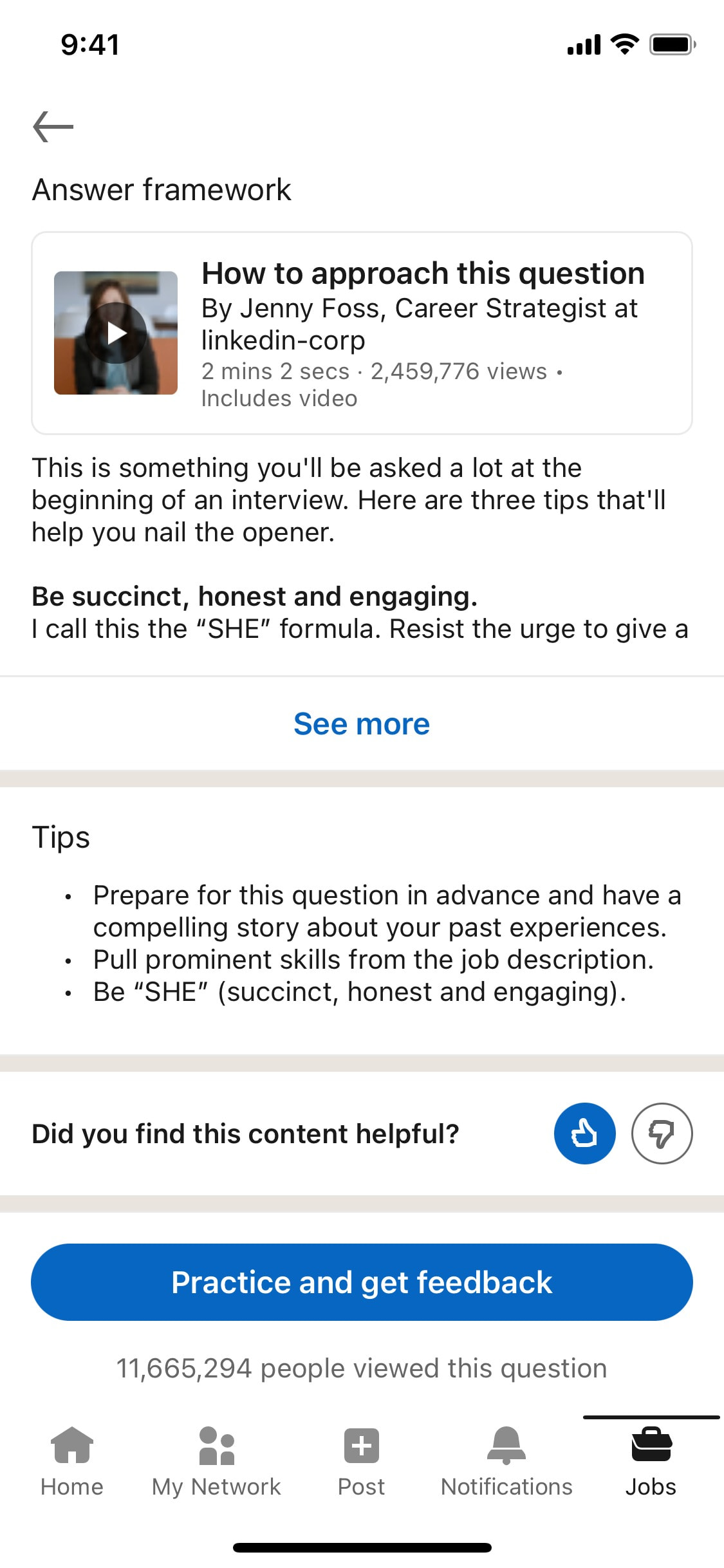 LinkedIn iOS screen 201