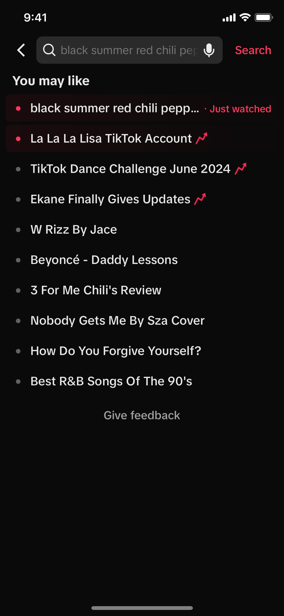 TikTok iOS screen 586