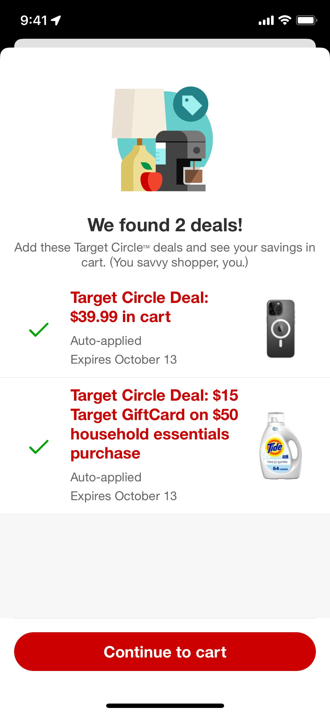 Target iOS screen 232