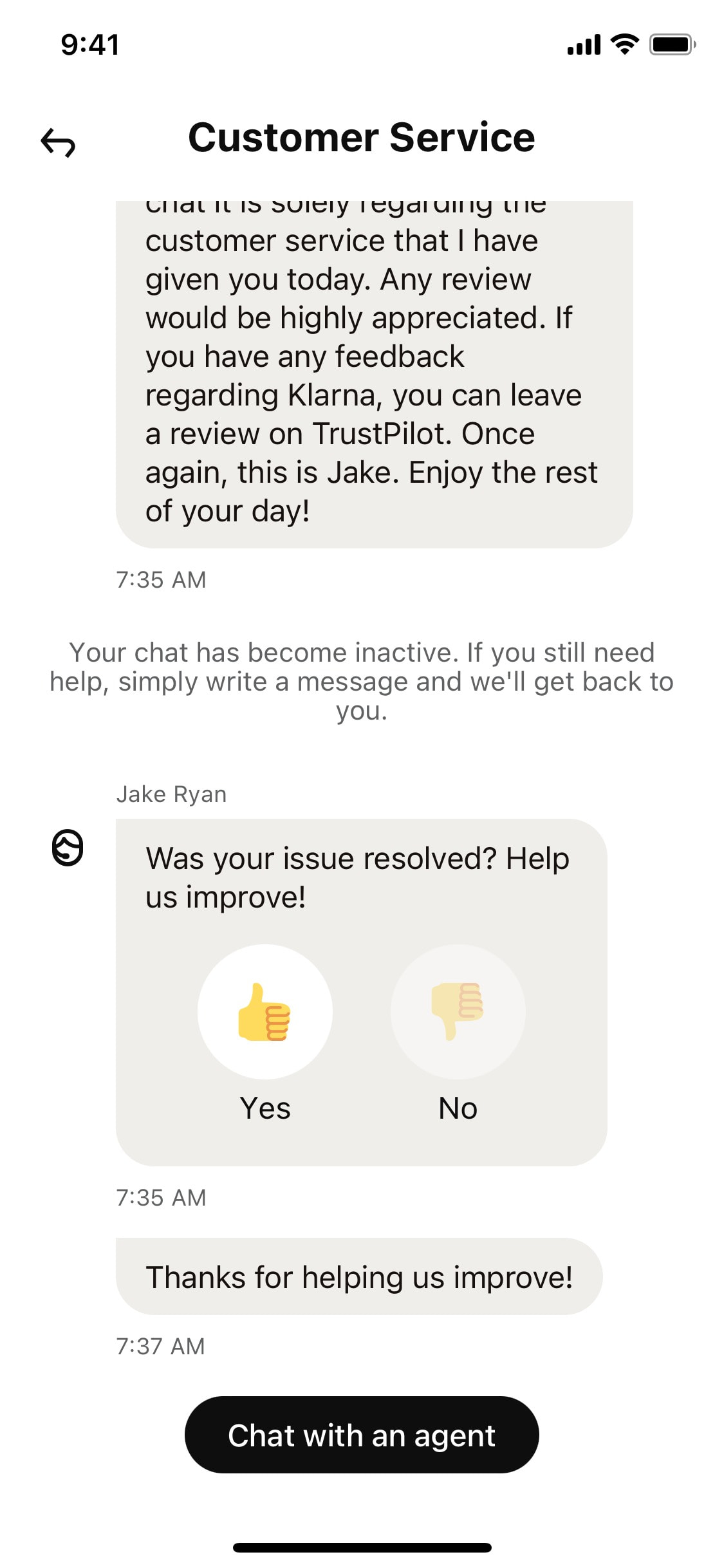Klarna iOS screen 256