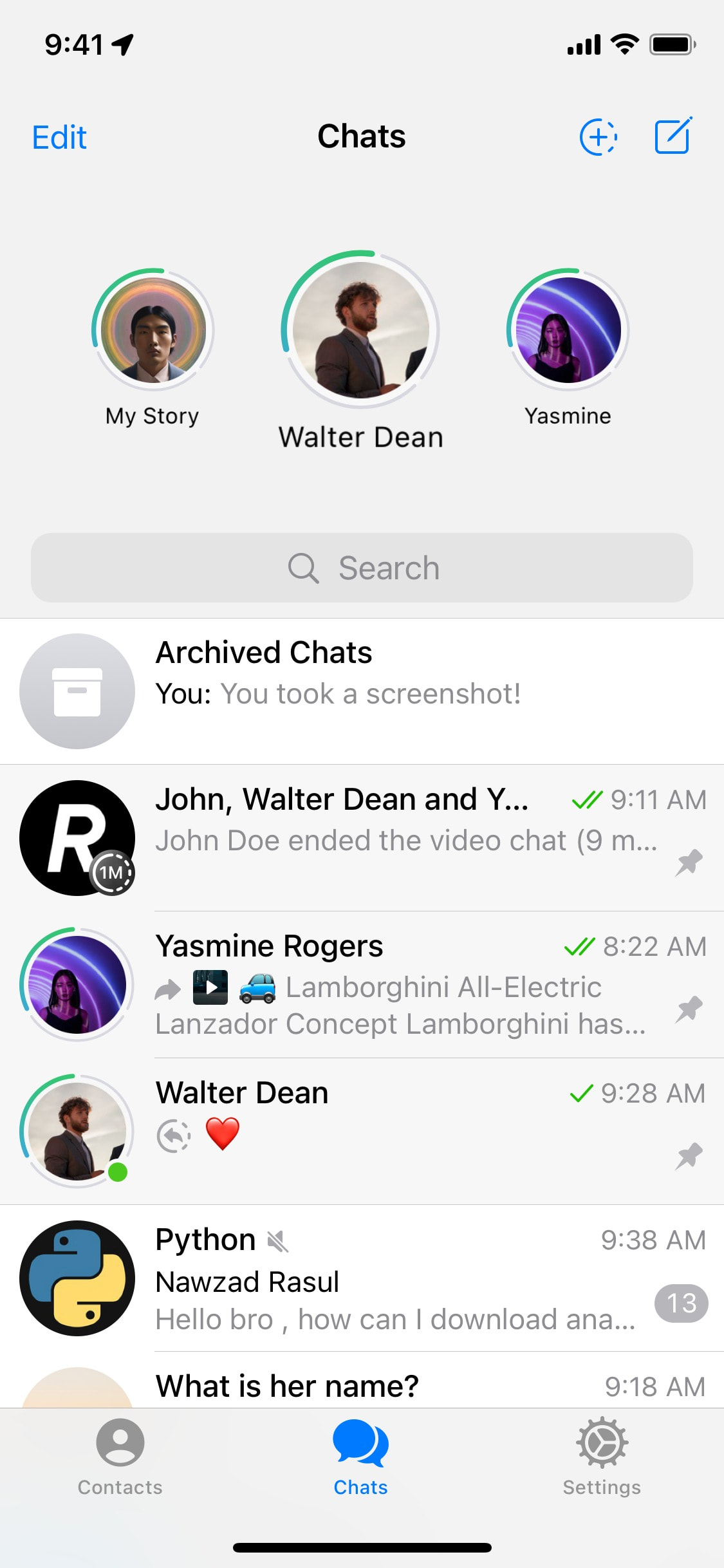 Telegram iOS screen 838