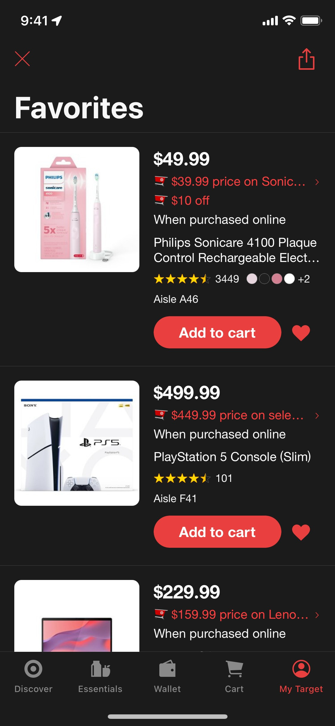 Target iOS screen 178