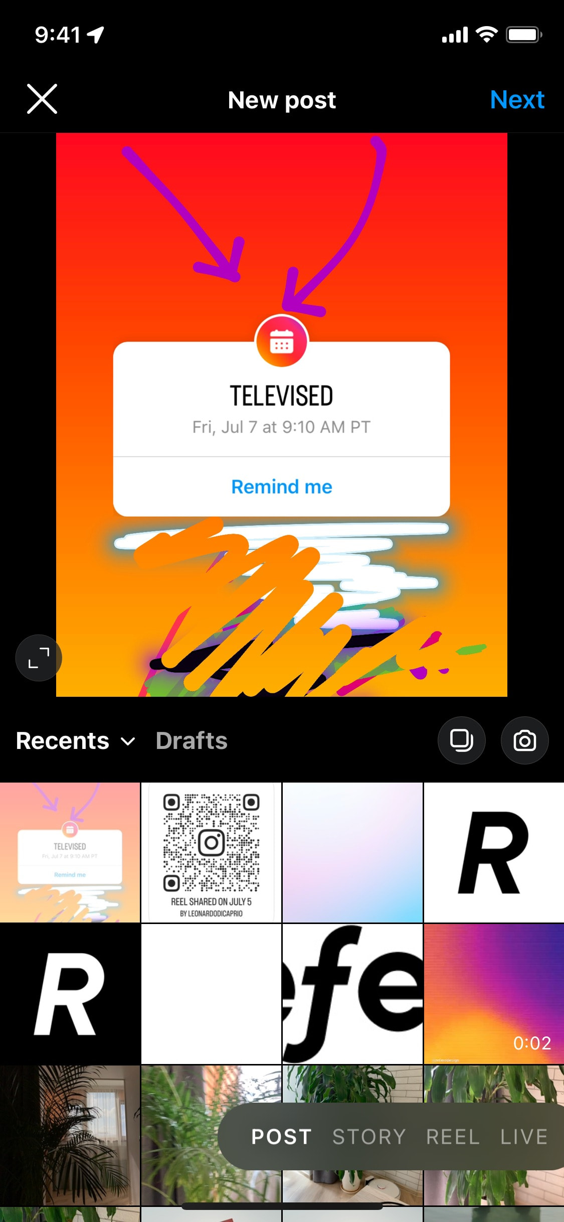 Instagram iOS screen 1001