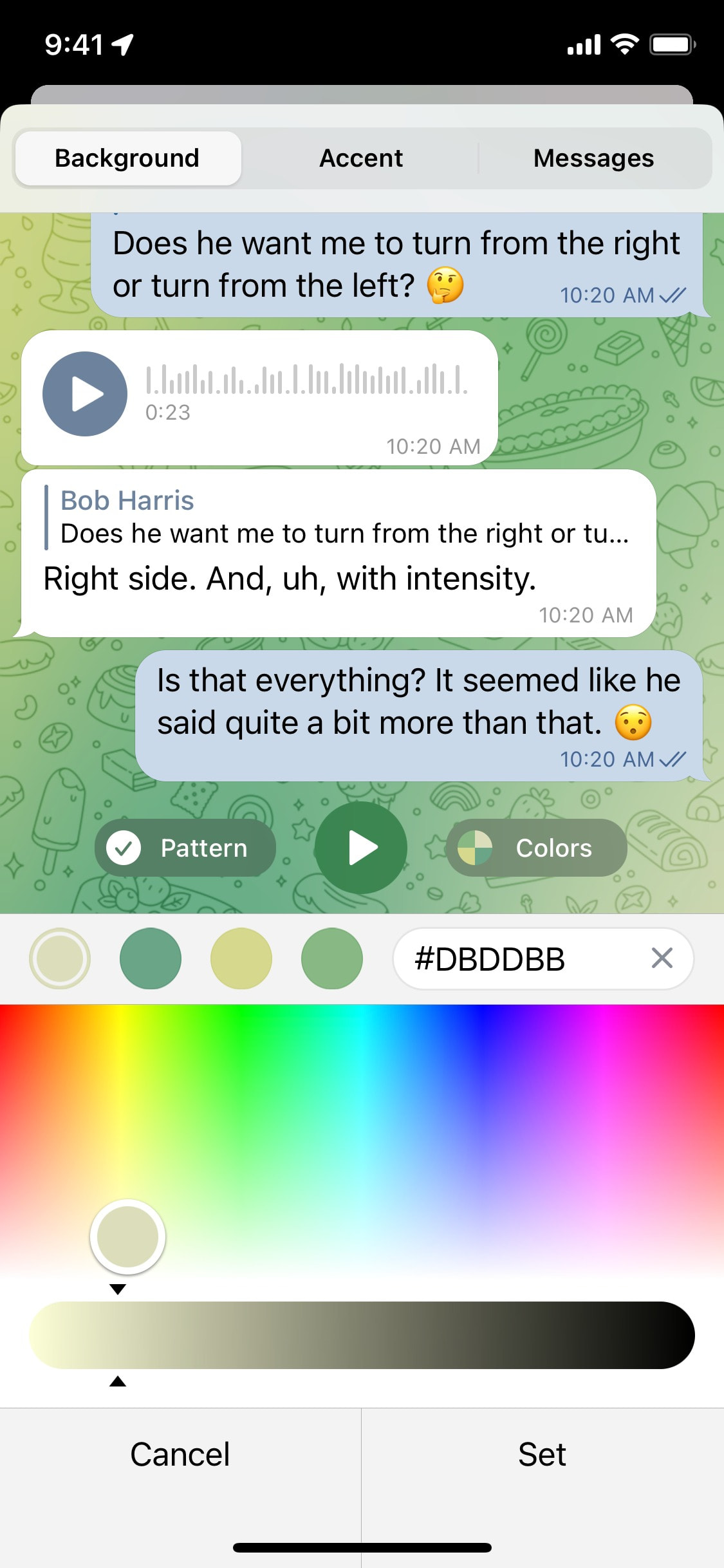 Telegram iOS screen 168