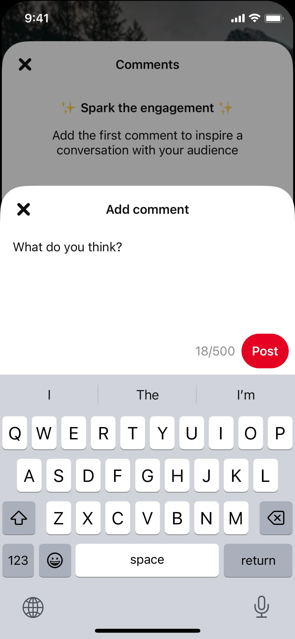Pinterest iOS screen 308