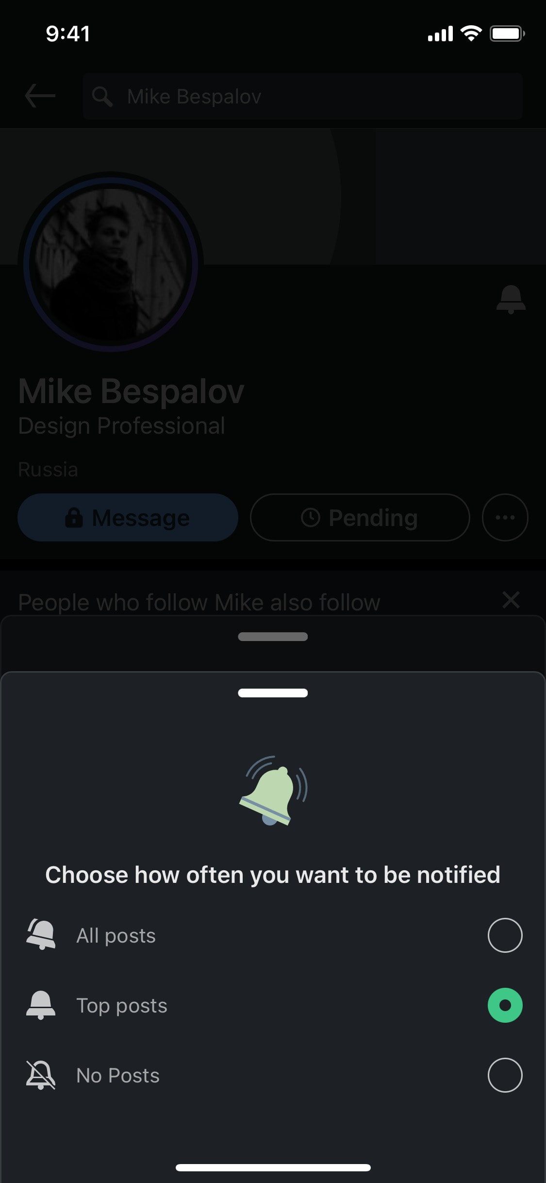 LinkedIn iOS screen 273