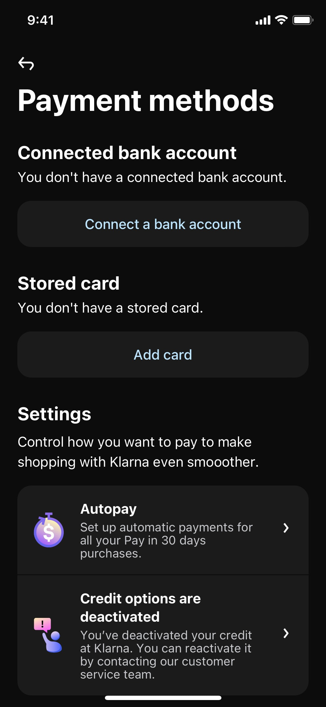 Klarna iOS screen 85