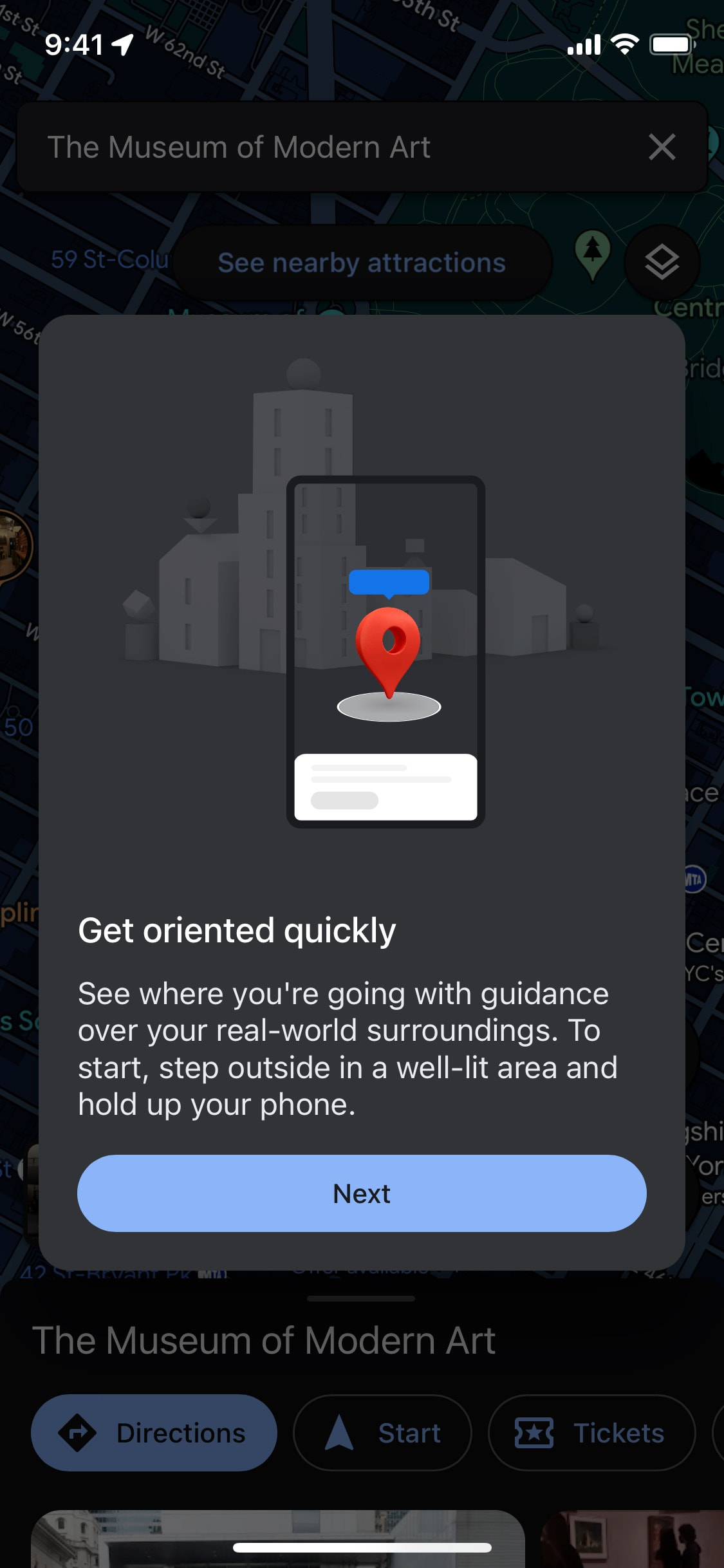 Google Maps iOS screen 719