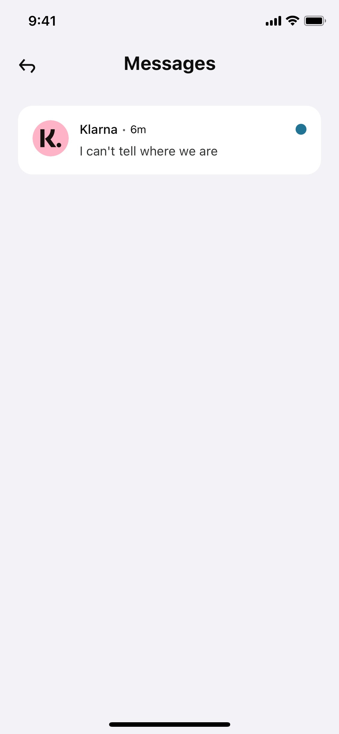 Klarna iOS screen 307