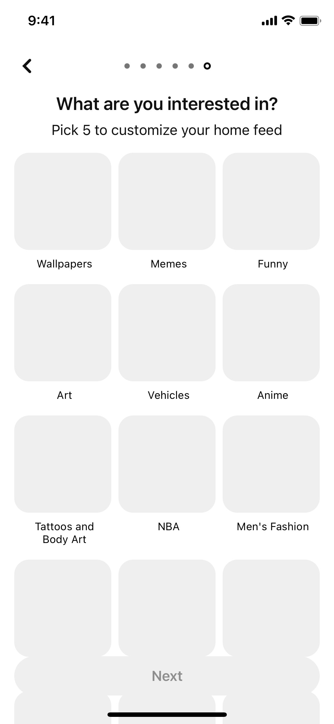 Pinterest iOS screen 430