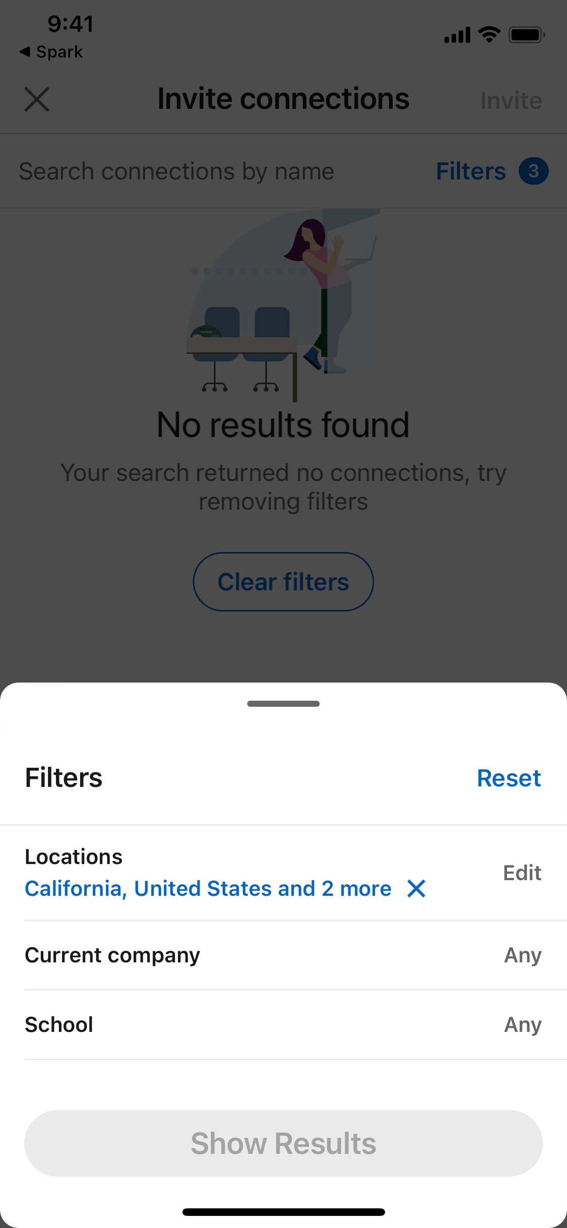 LinkedIn iOS screen 474