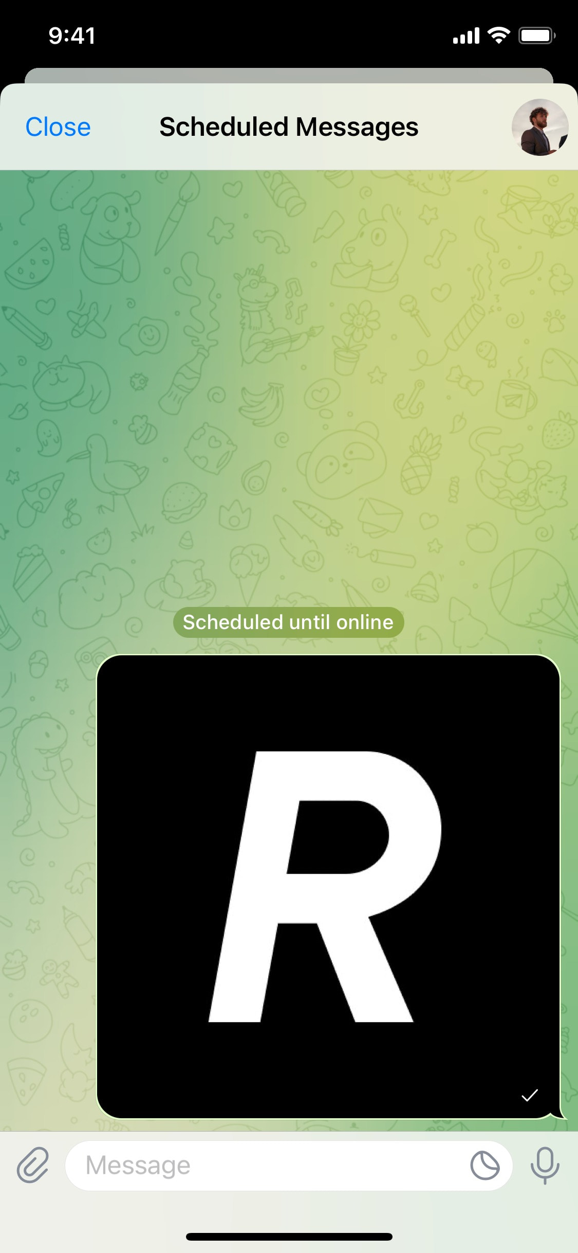 Telegram iOS screen 418