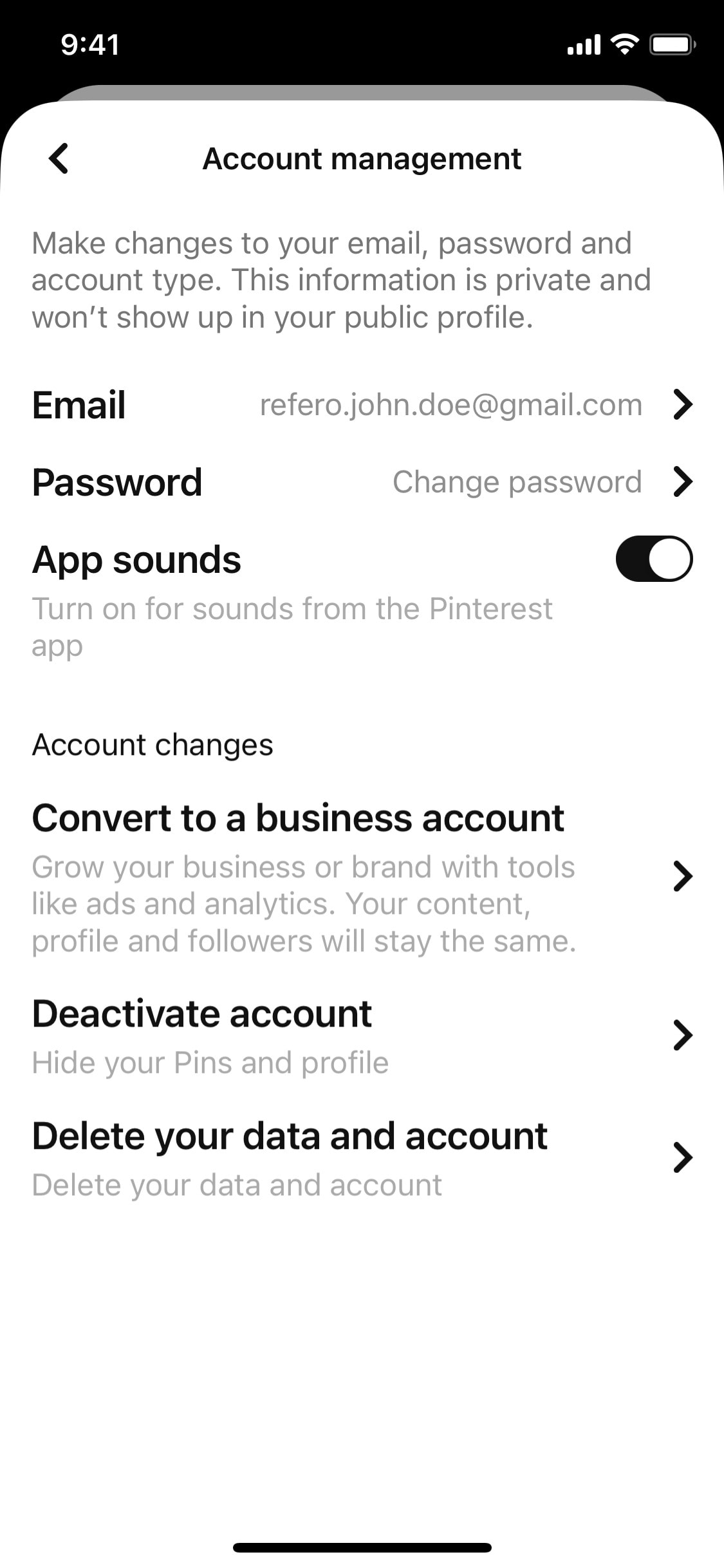 Pinterest iOS screen 180